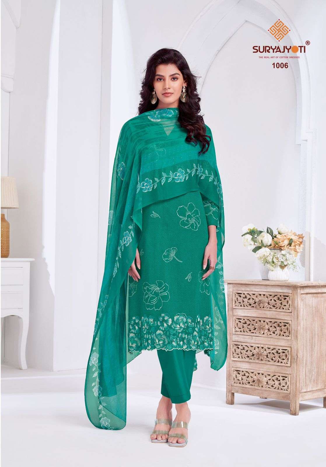 SURYAJYOTI KASHYA VOL 1 LAWN COTTON FANCY EMBROIDERY WORK SUIT