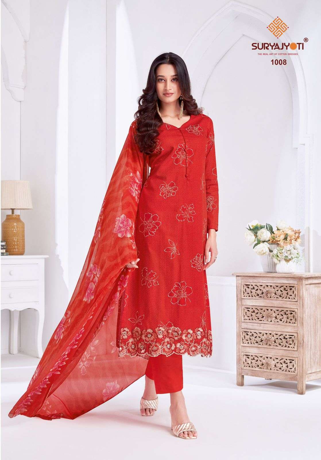 SURYAJYOTI KASHYA VOL 1 LAWN COTTON FANCY EMBROIDERY WORK SUIT