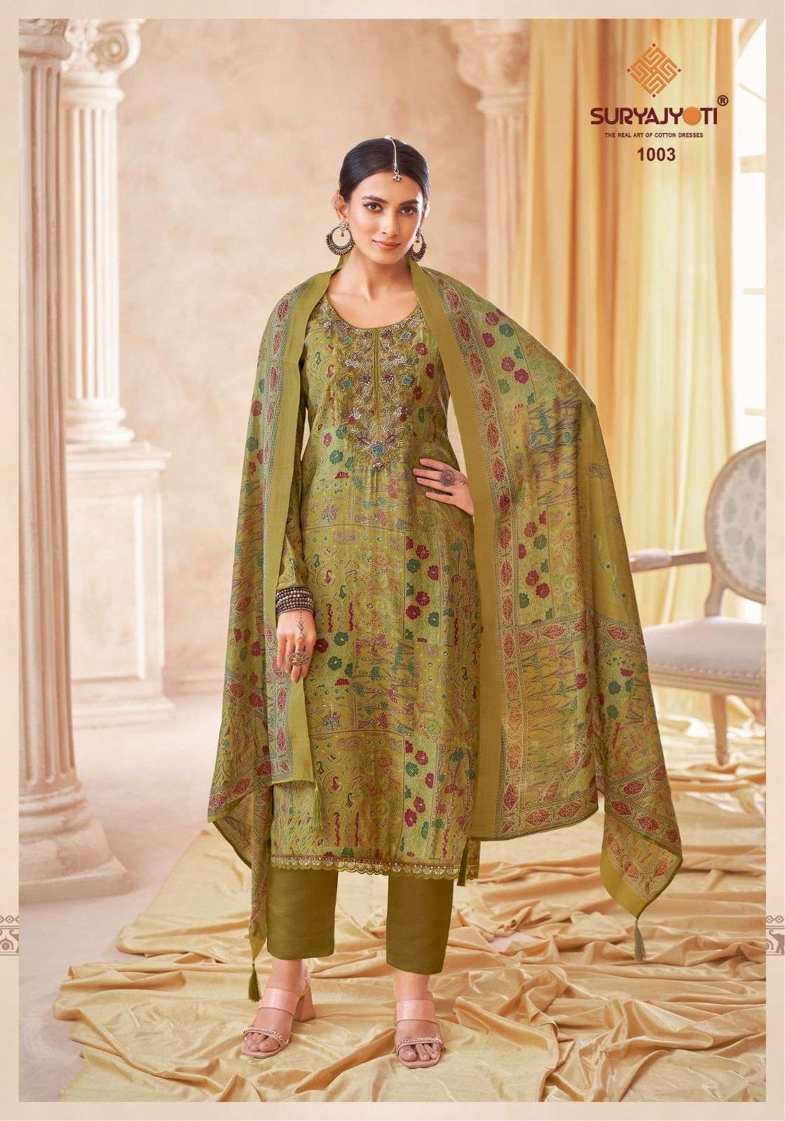 SURYAJYOTI KESHA VOL 1 MODAL PRINT FABRIC WITH EMBROIDERY WORK SUIT