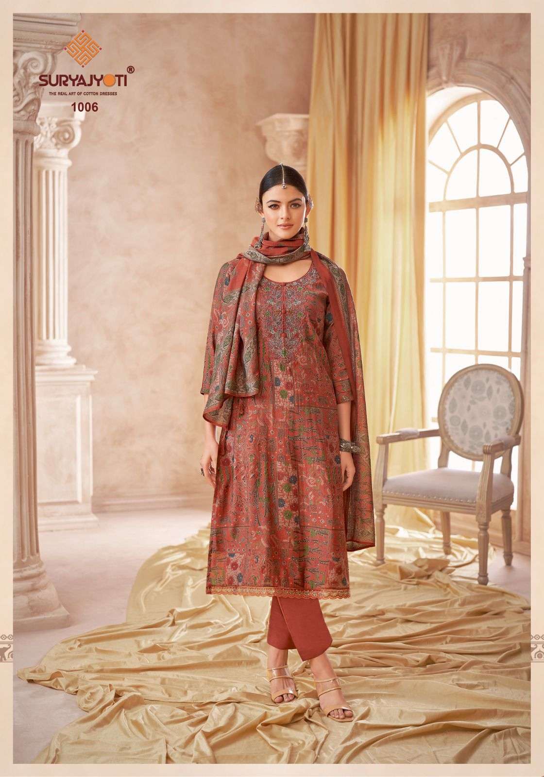 SURYAJYOTI KESHA VOL 1 MODAL PRINT FABRIC WITH EMBROIDERY WORK SUIT