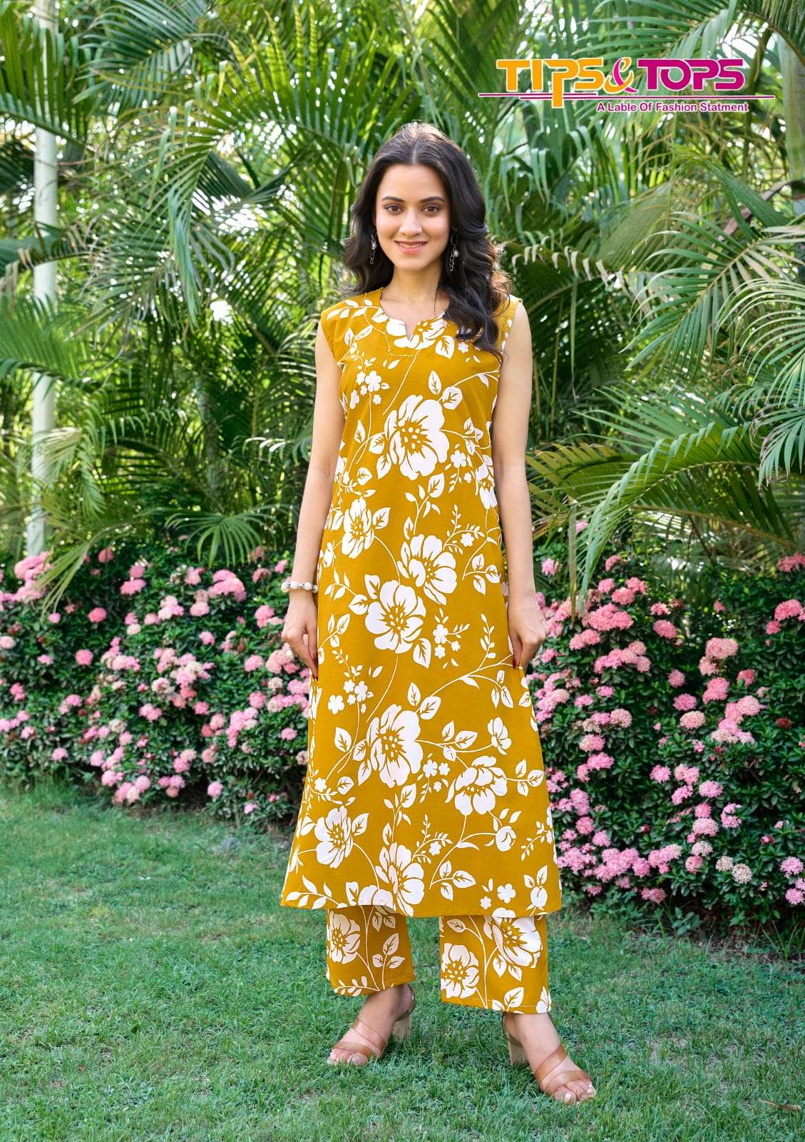 TIPS AND TOPS OLIVIA VOL 2 RAYON PRINT FANCY KURTI WITH BOTTOM PAIR