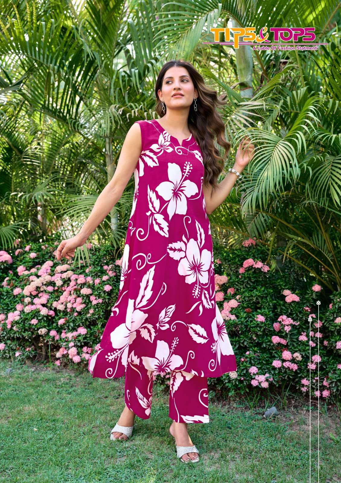 TIPS AND TOPS OLIVIA VOL 2 RAYON PRINT FANCY KURTI WITH BOTTOM PAIR