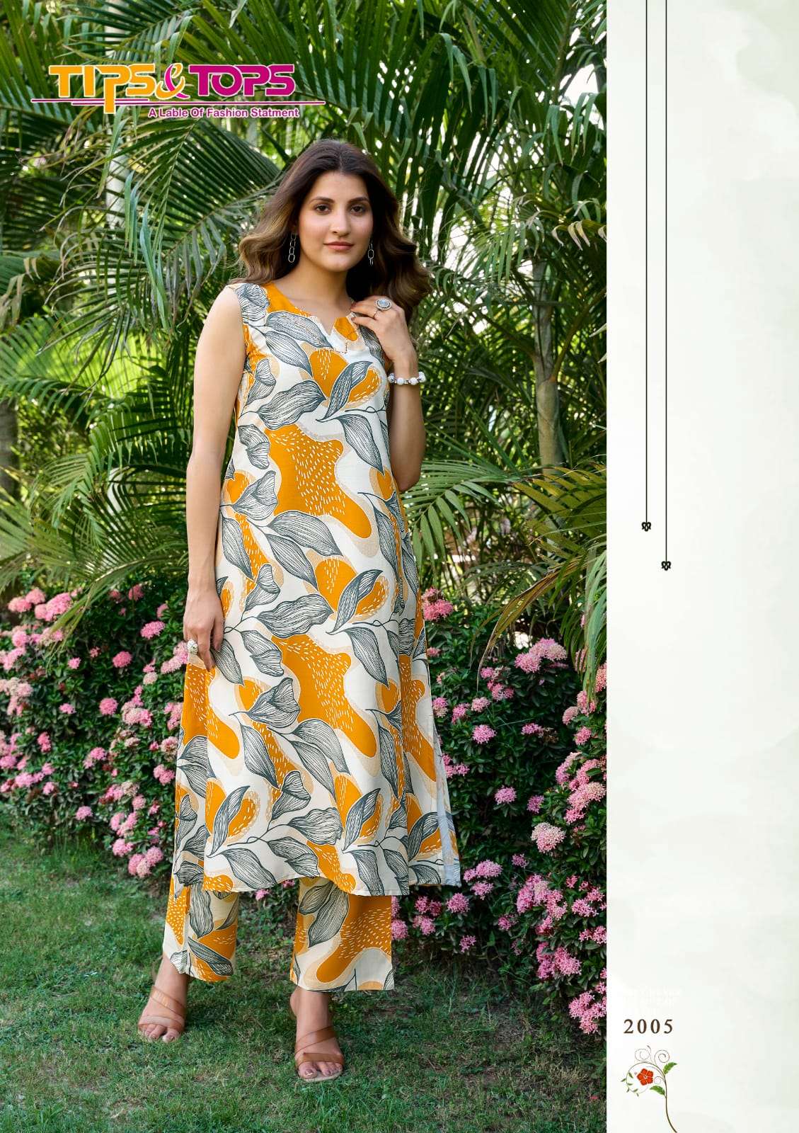 TIPS AND TOPS OLIVIA VOL 2 RAYON PRINT FANCY KURTI WITH BOTTOM PAIR