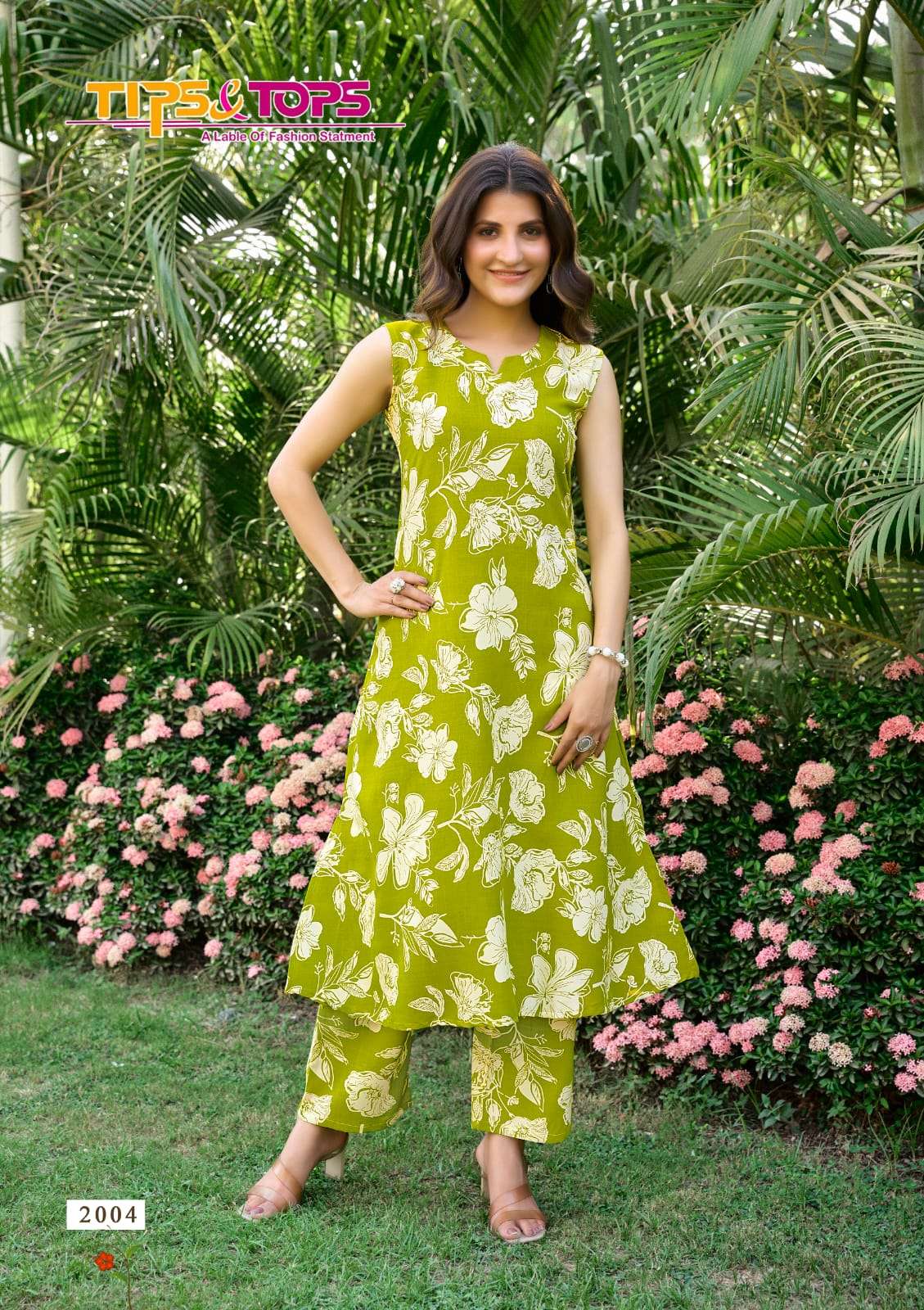 TIPS AND TOPS OLIVIA VOL 2 RAYON PRINT FANCY KURTI WITH BOTTOM PAIR