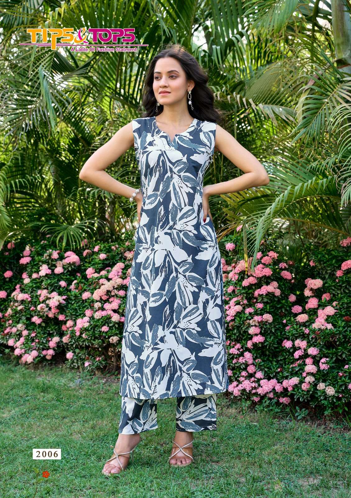 TIPS AND TOPS OLIVIA VOL 2 RAYON PRINT FANCY KURTI WITH BOTTOM PAIR