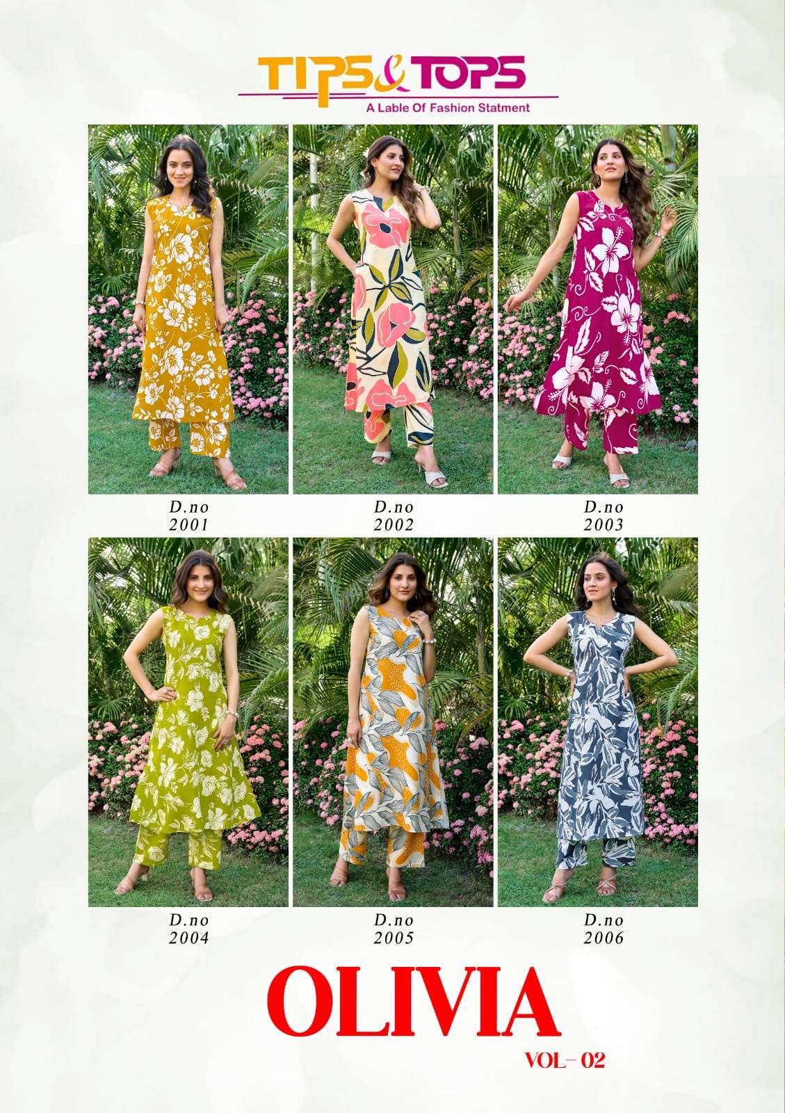TIPS AND TOPS OLIVIA VOL 2 RAYON PRINT FANCY KURTI WITH BOTTOM PAIR
