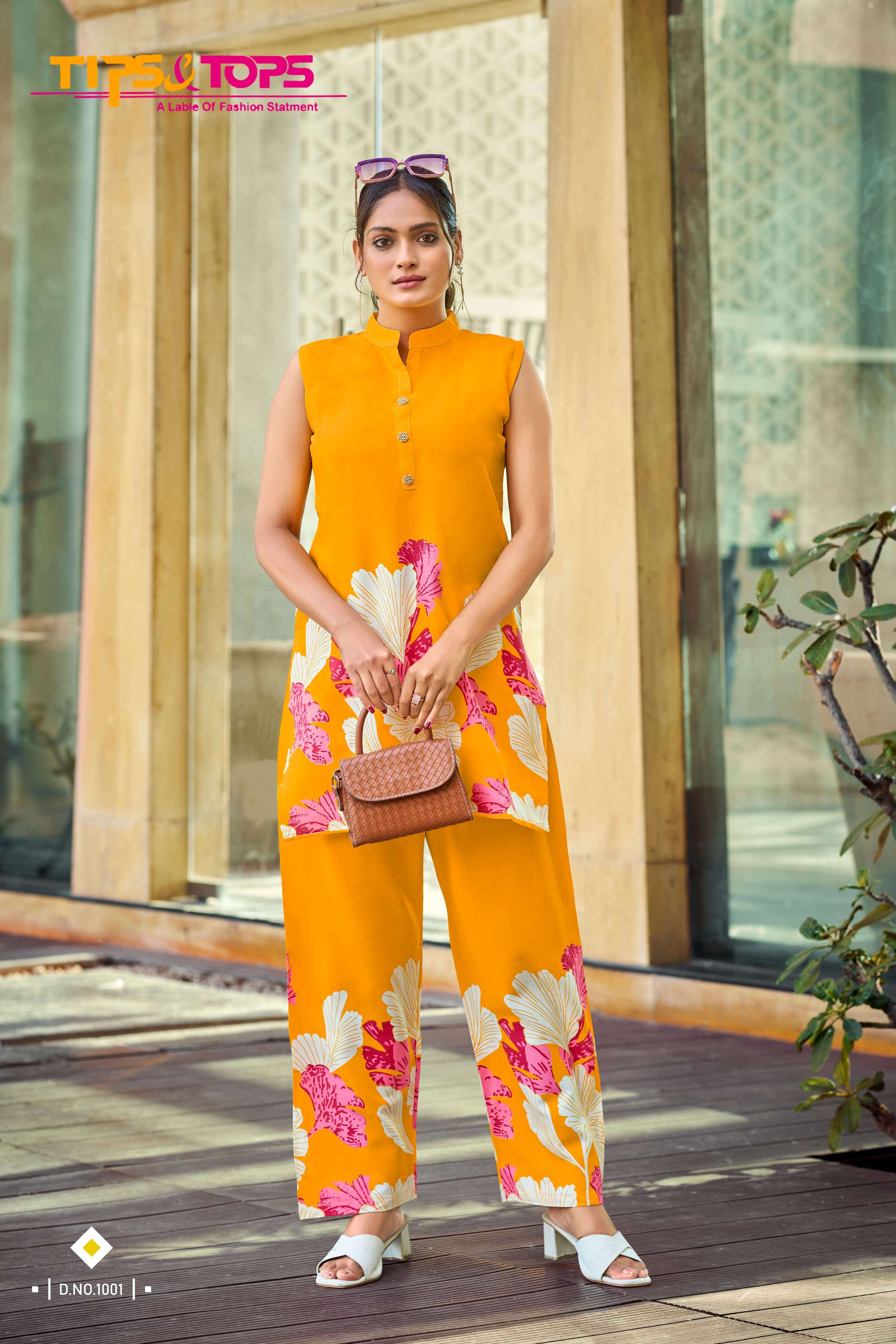 TIPS AND TOPS SUMMER BEAUTY RAYON PRINT FANCY KURTI WITH BOTTOM PAIR 