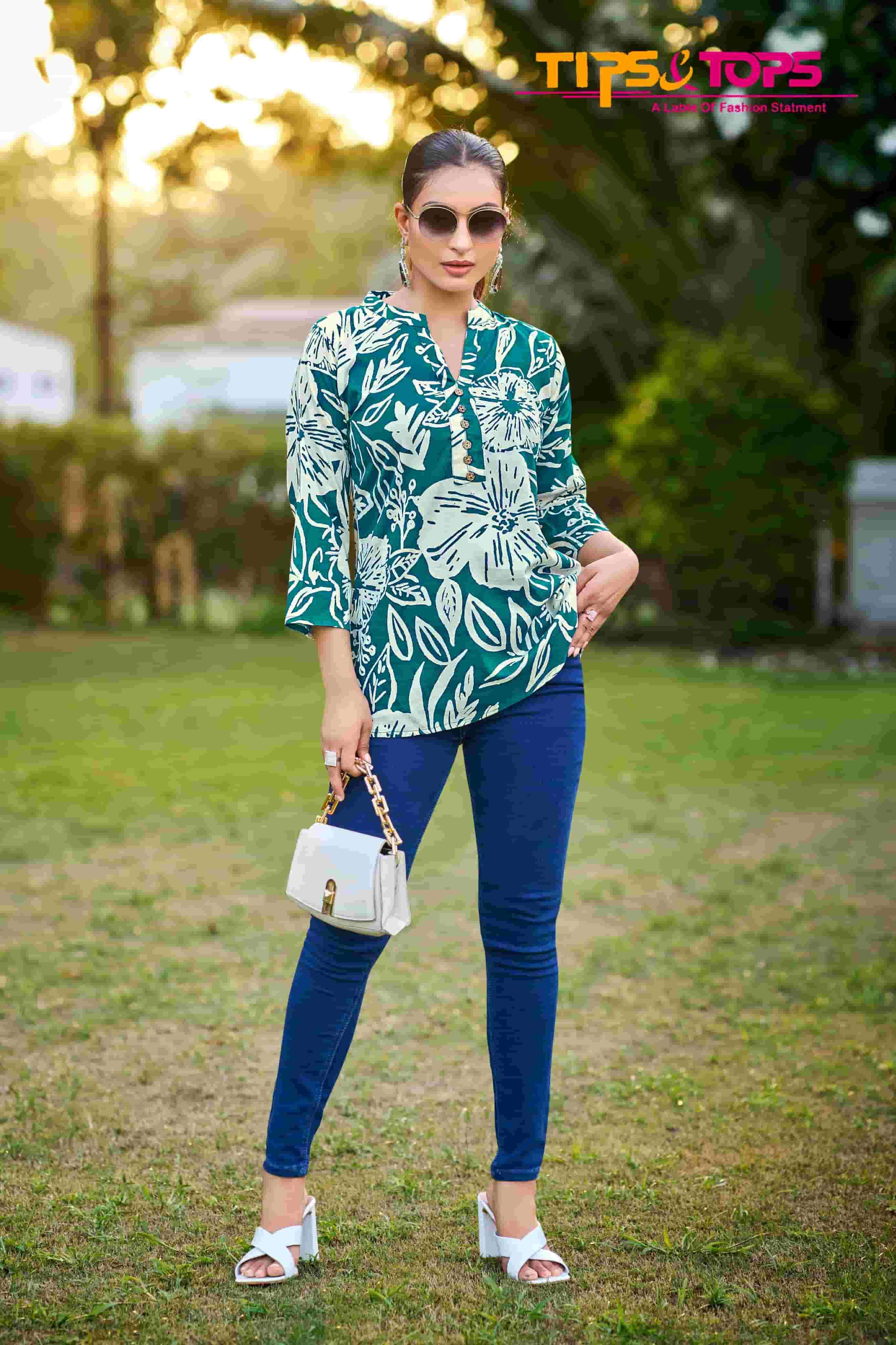 TIPS & TOPS BABY VOL 7 RAYON PRINT FANCY CAUSAL WEAR TOP