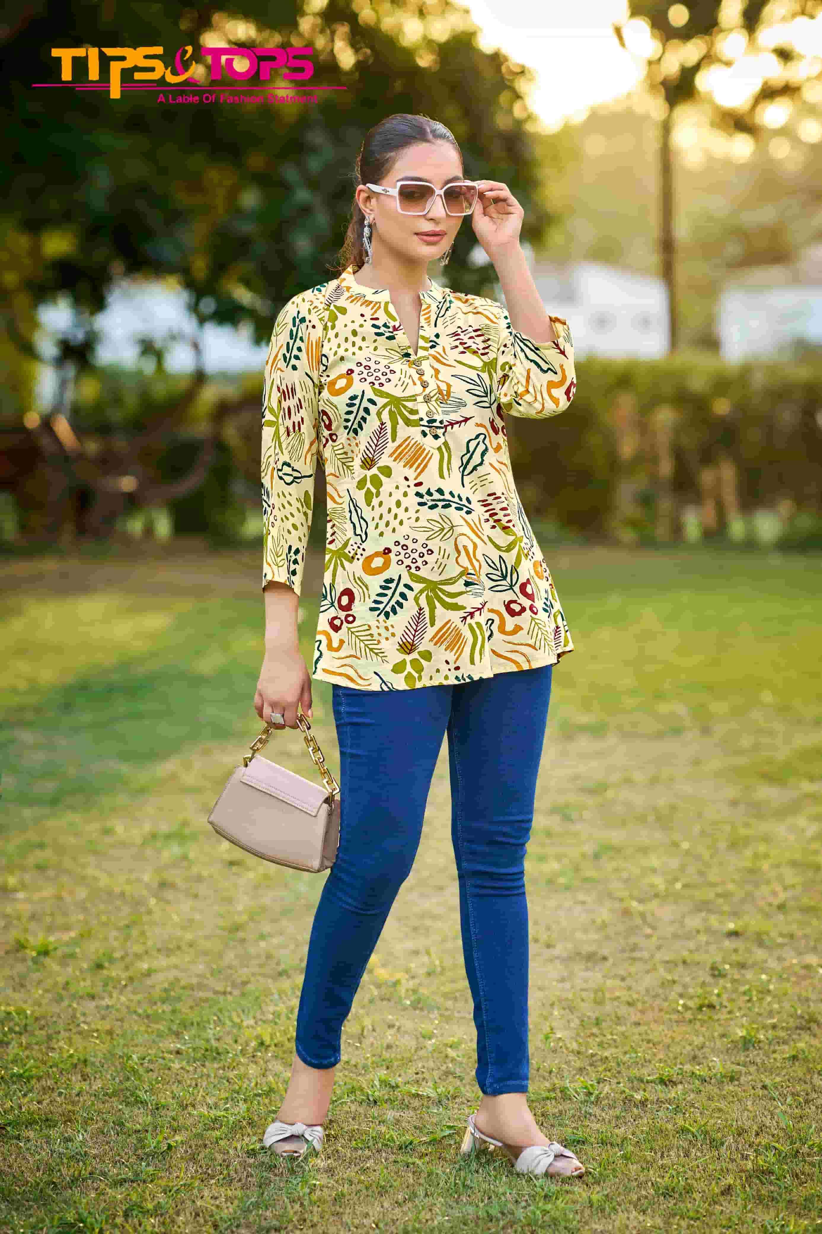 TIPS & TOPS BABY VOL 7 RAYON PRINT FANCY CAUSAL WEAR TOP
