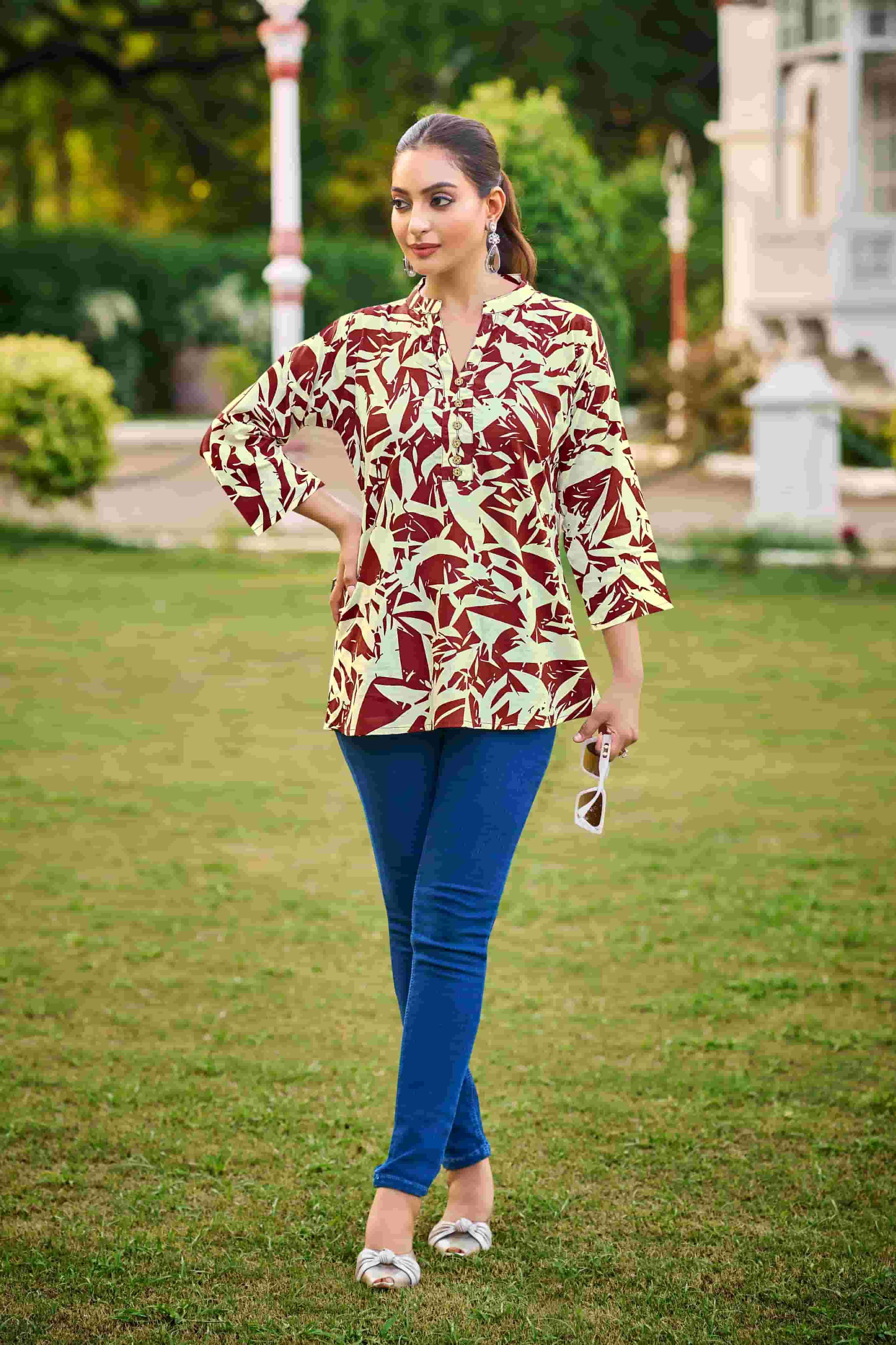 TIPS & TOPS BABY VOL 7 RAYON PRINT FANCY CAUSAL WEAR TOP