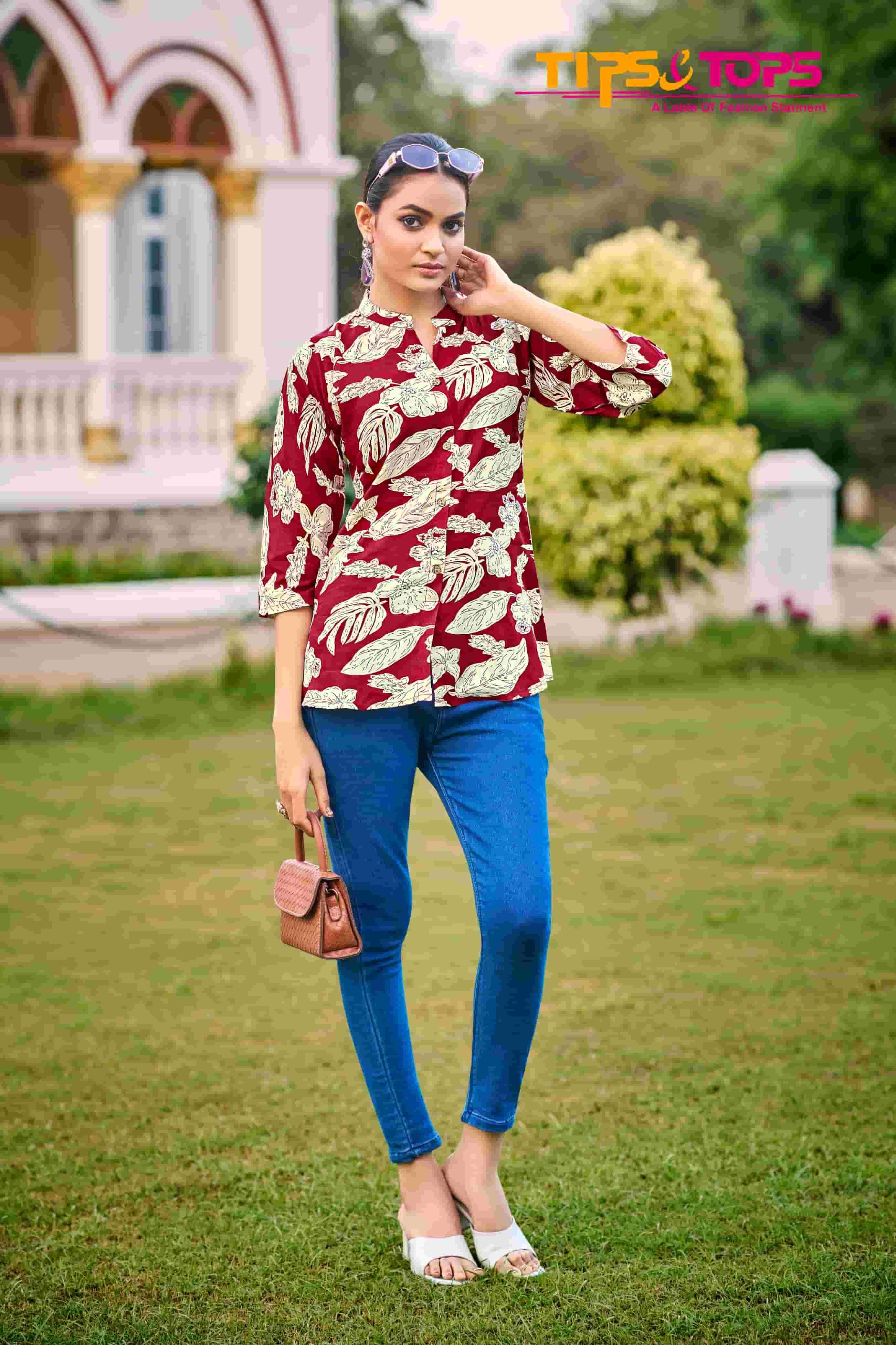 TIPS & TOPS BABY VOL 7 RAYON PRINT FANCY CAUSAL WEAR TOP