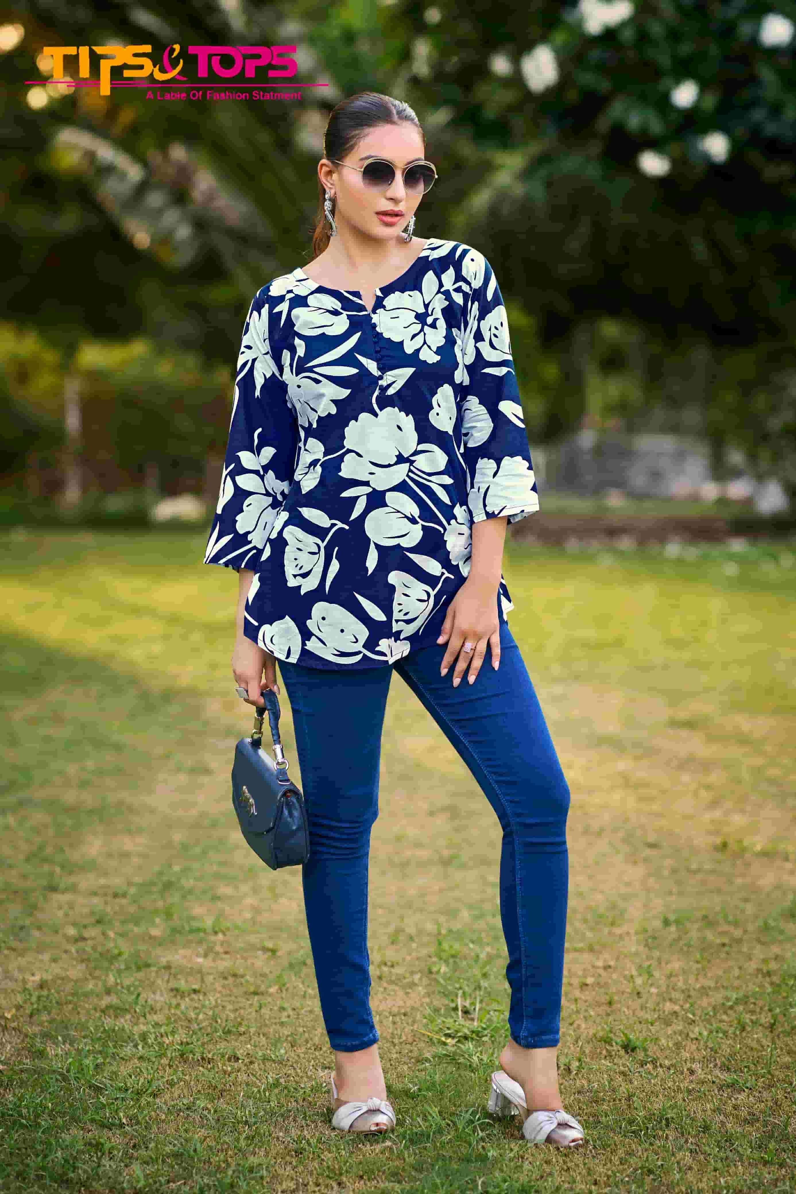 TIPS & TOPS BABY VOL 7 RAYON PRINT FANCY CAUSAL WEAR TOP