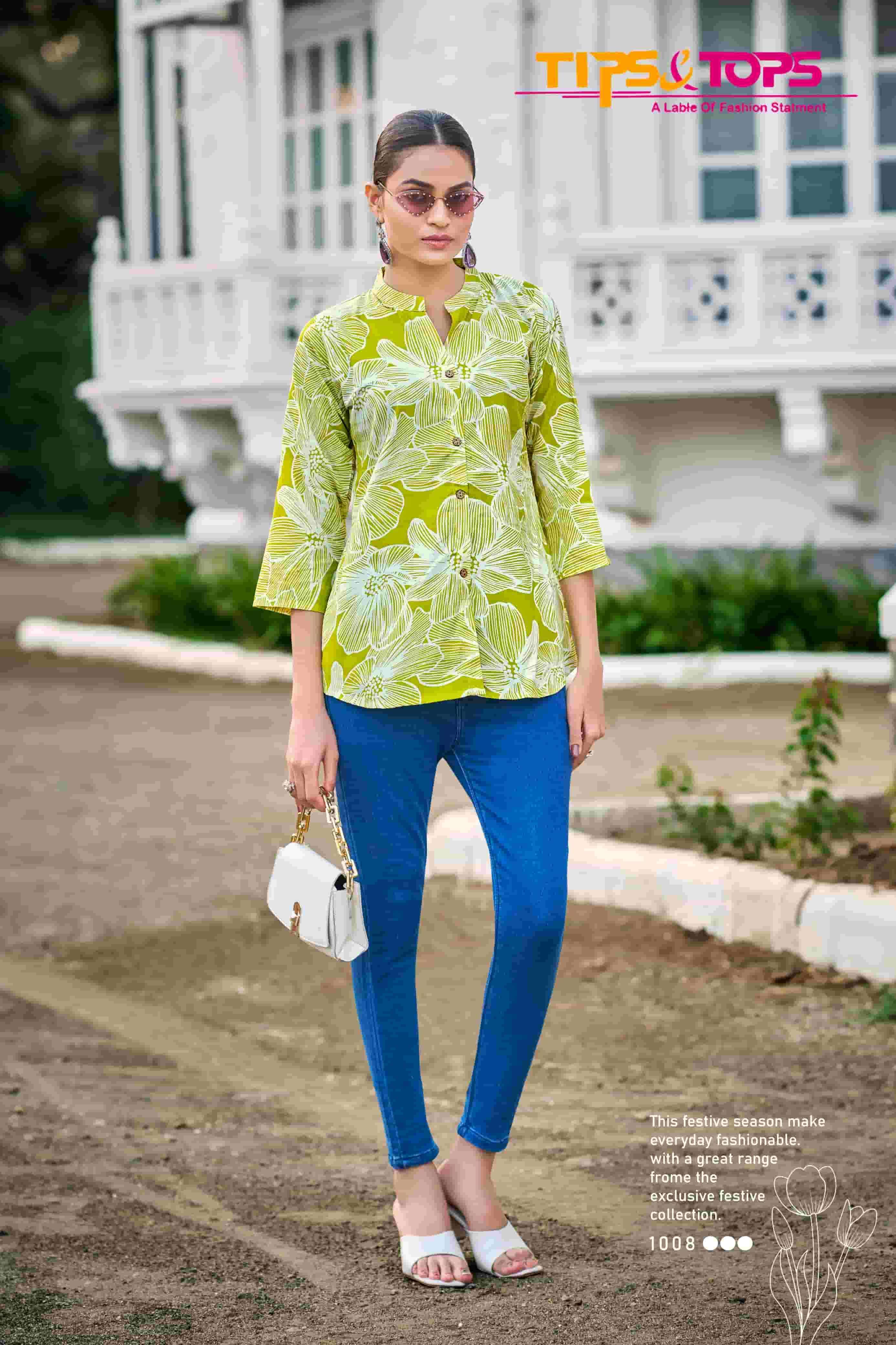 TIPS & TOPS BABY VOL 7 RAYON PRINT FANCY CAUSAL WEAR TOP
