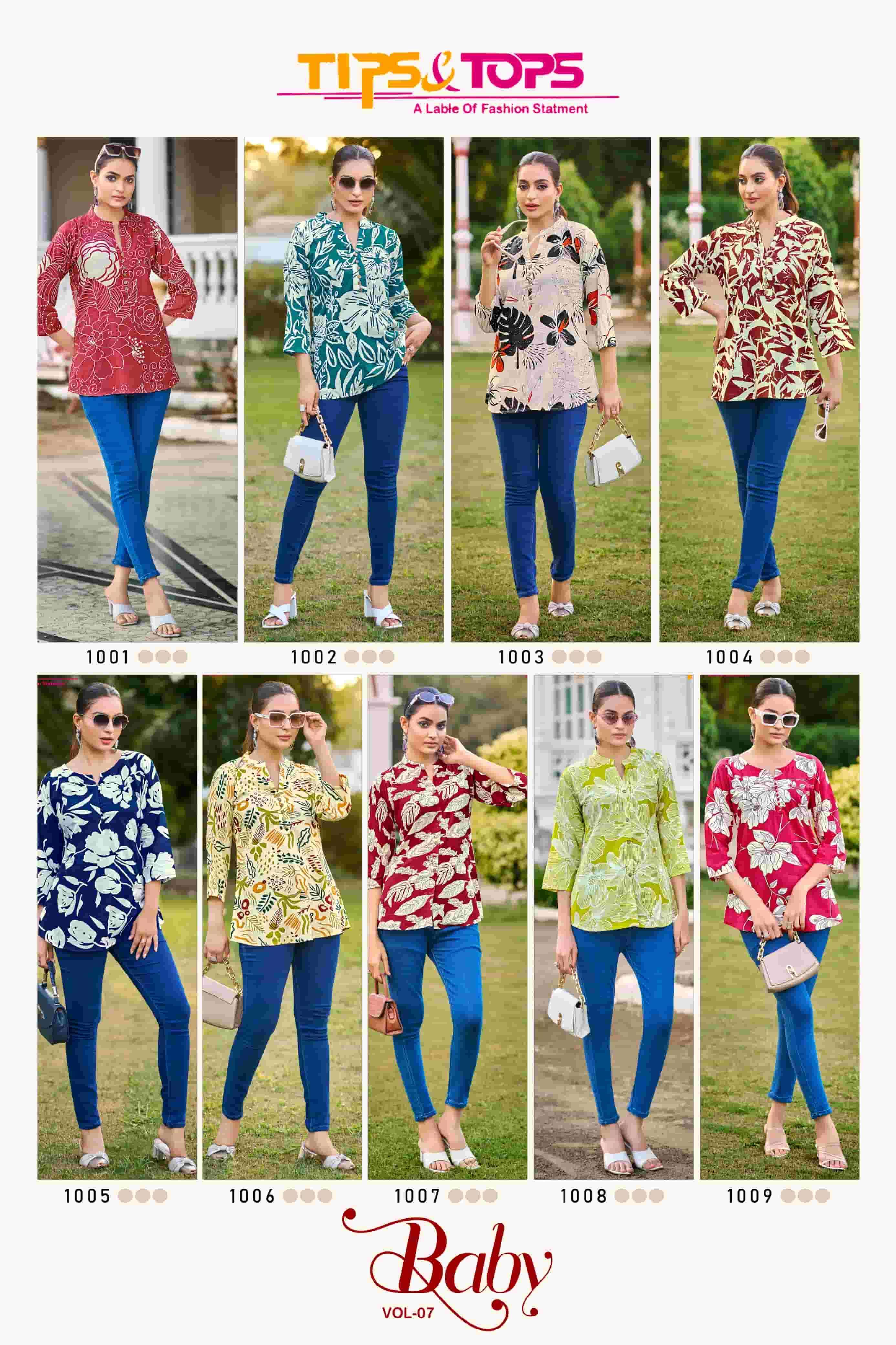 TIPS & TOPS BABY VOL 7 RAYON PRINT FANCY CAUSAL WEAR TOP
