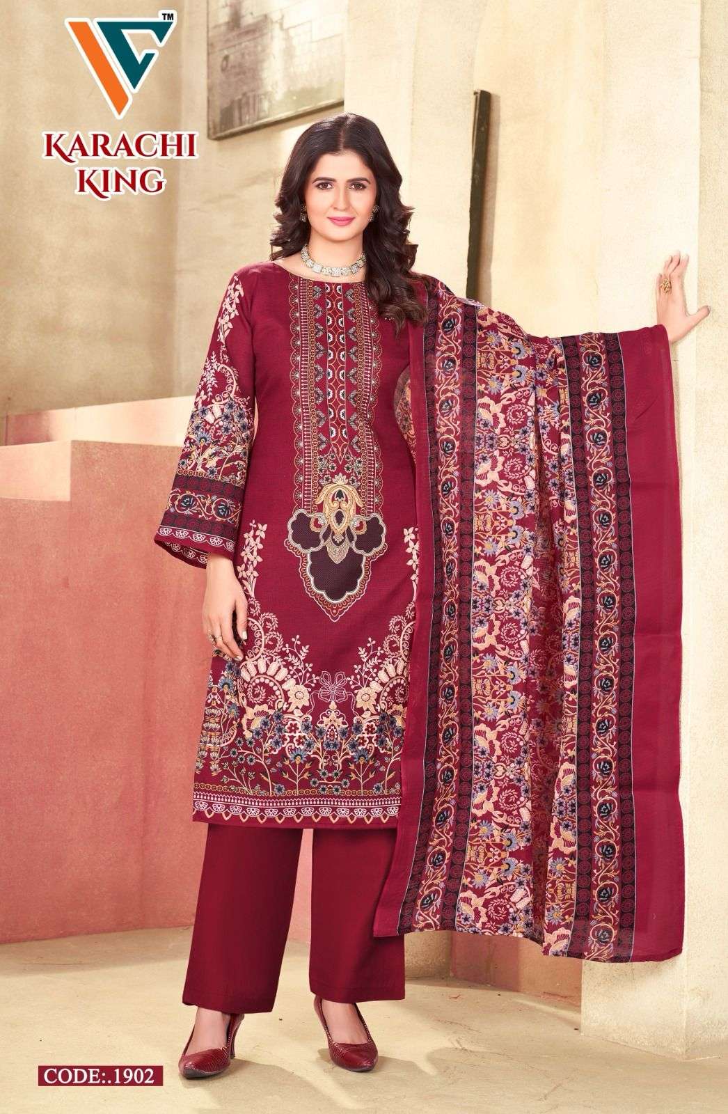 VANDANA‎‎‎ CREATION KARACHI KING VOL 19 COTTON DIGITAL PRINT SALWAR SUIT