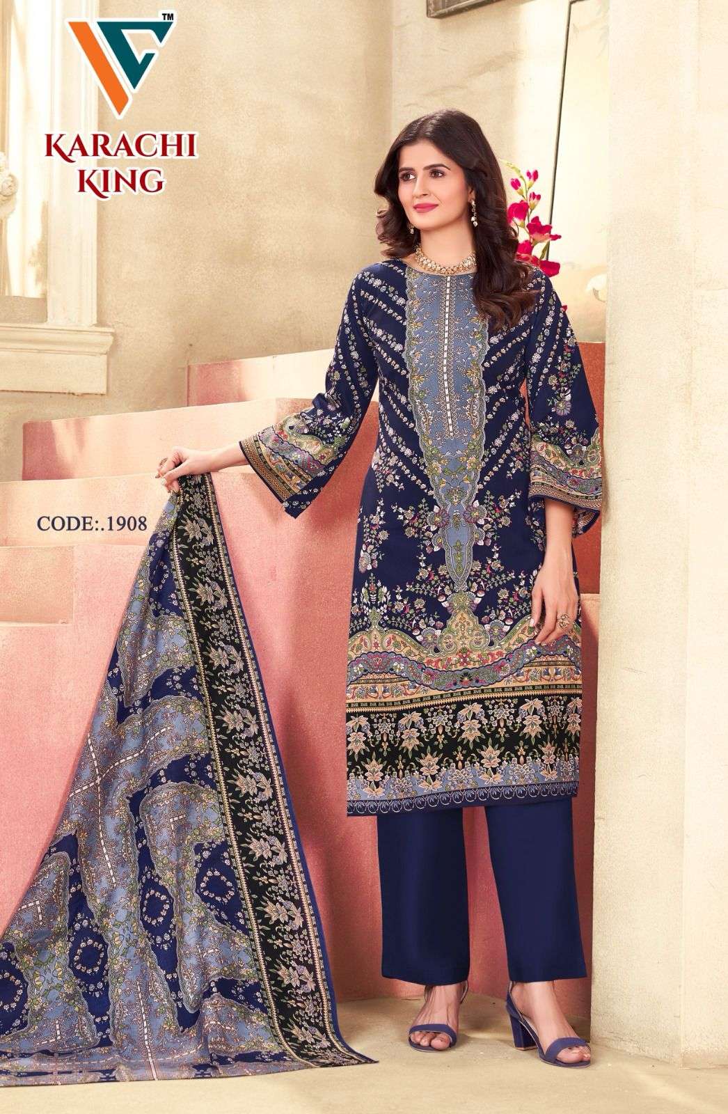 VANDANA‎‎‎ CREATION KARACHI KING VOL 19 COTTON DIGITAL PRINT SALWAR SUIT