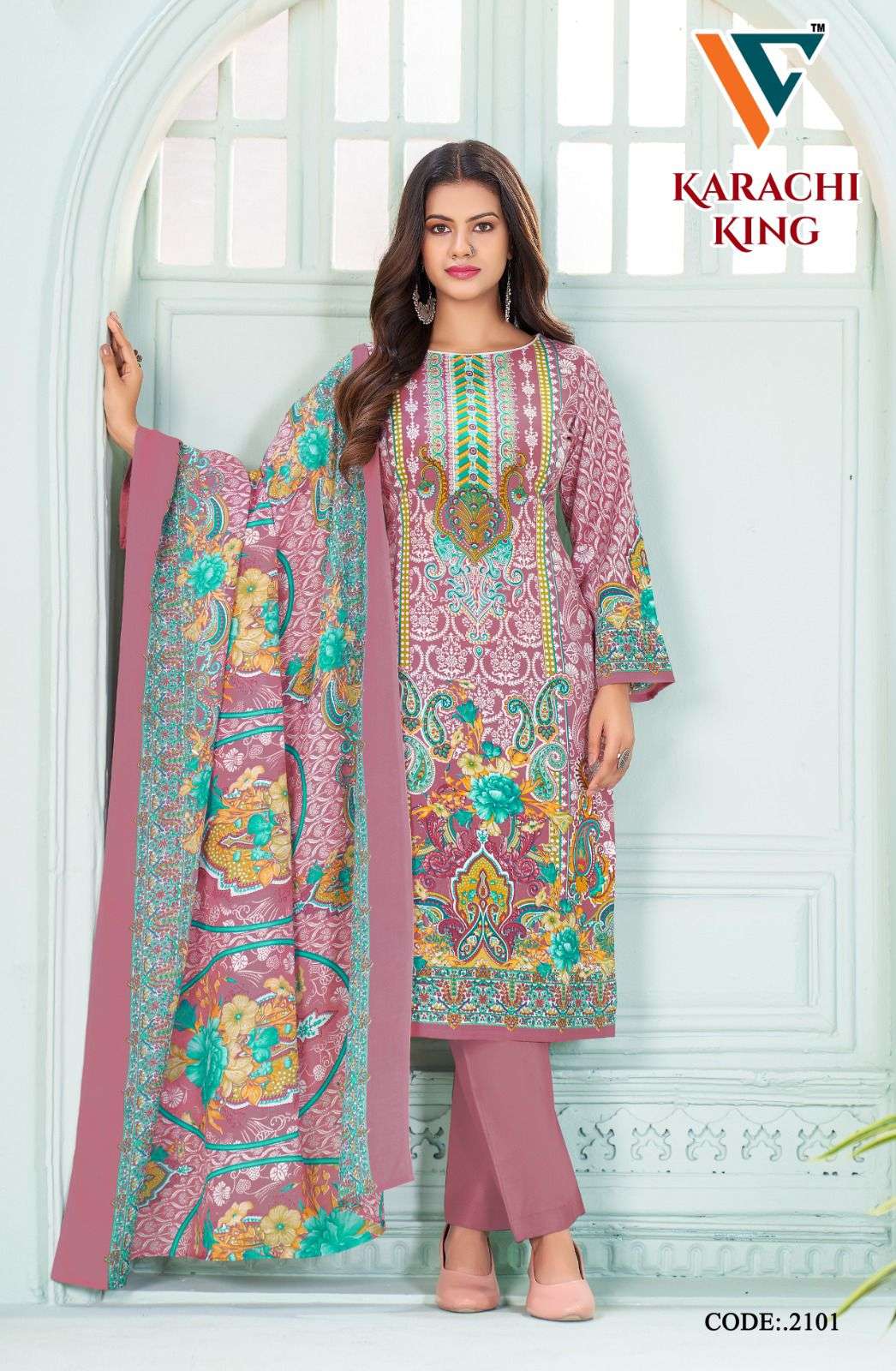 VANDANA‎‎‎ CREATION KARACHI KING VOL 21 COTTON DIGITAL PRINT SALWAR SUIT