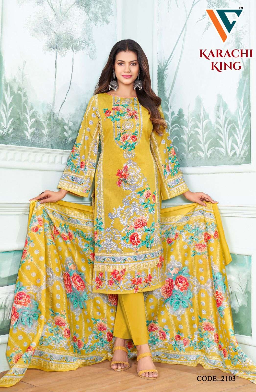 VANDANA‎‎‎ CREATION KARACHI KING VOL 21 COTTON DIGITAL PRINT SALWAR SUIT
