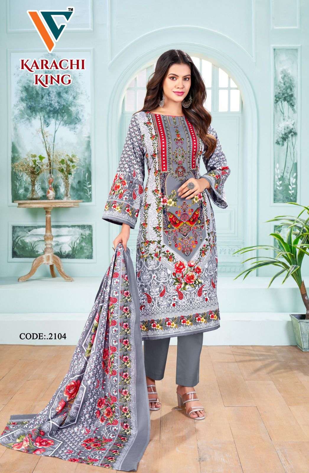VANDANA‎‎‎ CREATION KARACHI KING VOL 21 COTTON DIGITAL PRINT SALWAR SUIT