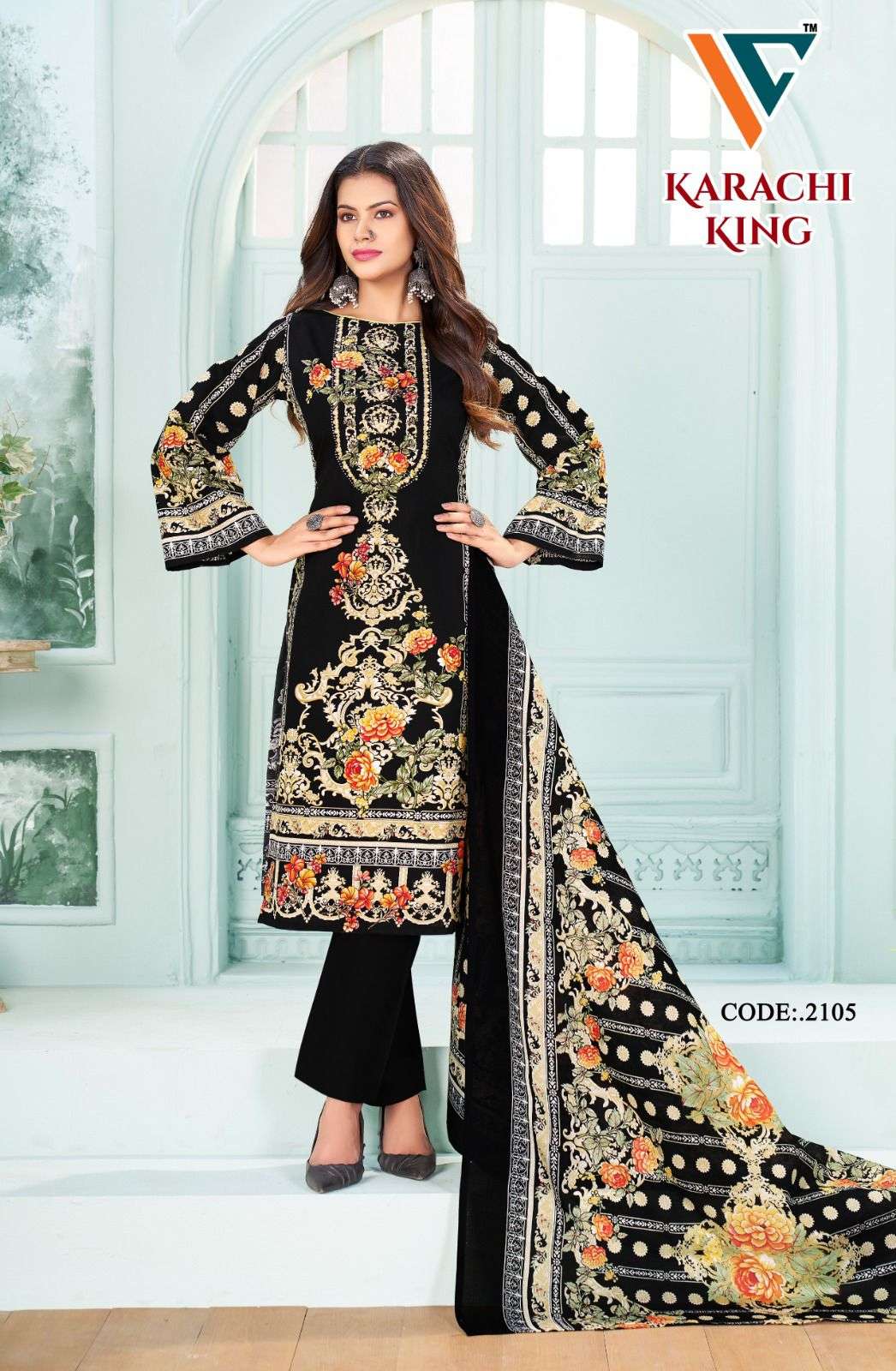 VANDANA‎‎‎ CREATION KARACHI KING VOL 21 COTTON DIGITAL PRINT SALWAR SUIT