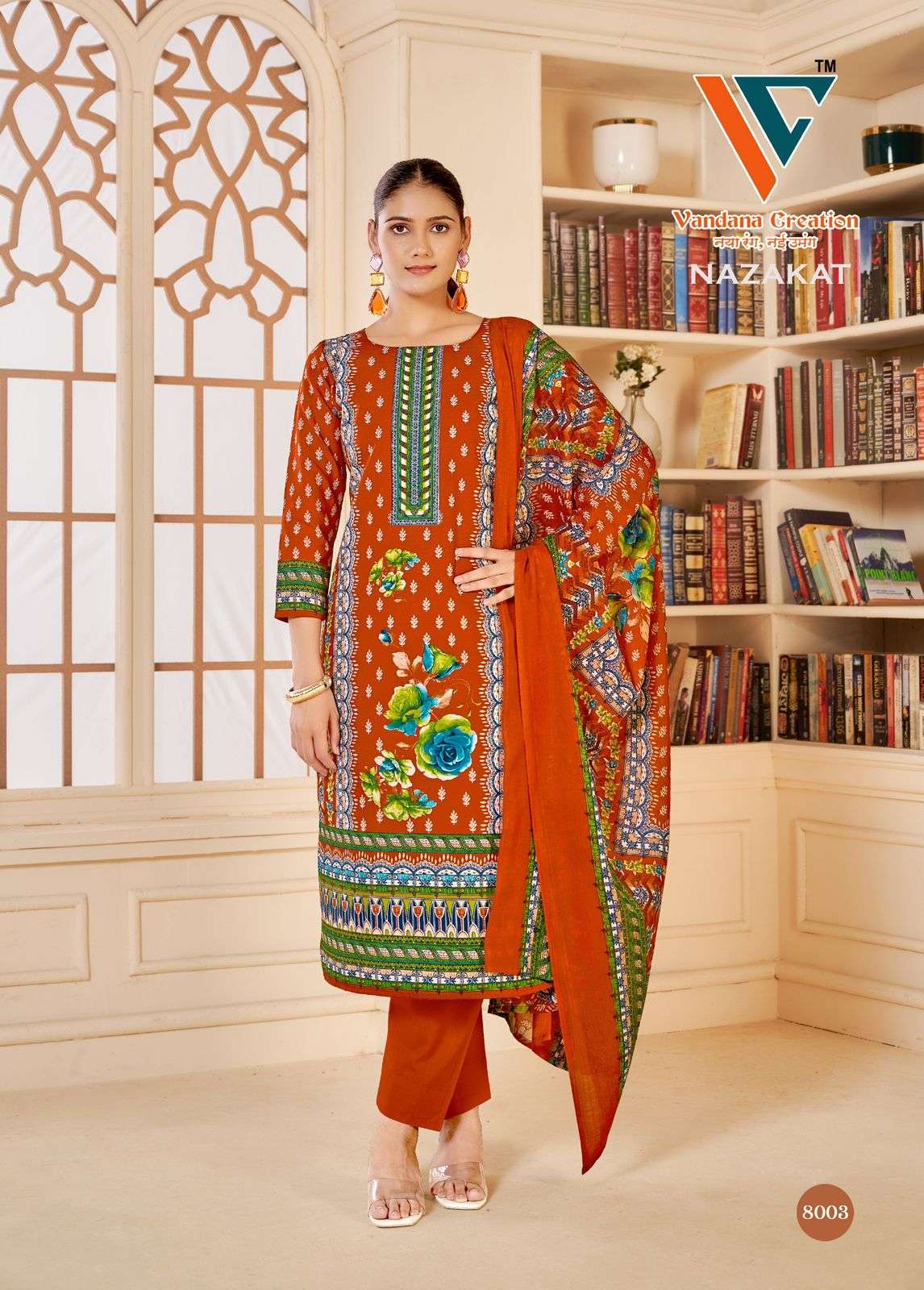 VANDANA‎‎‎‎ CREATION NAZAKAT VOL 8 COTTON DIGITAL PRINT SUIT
