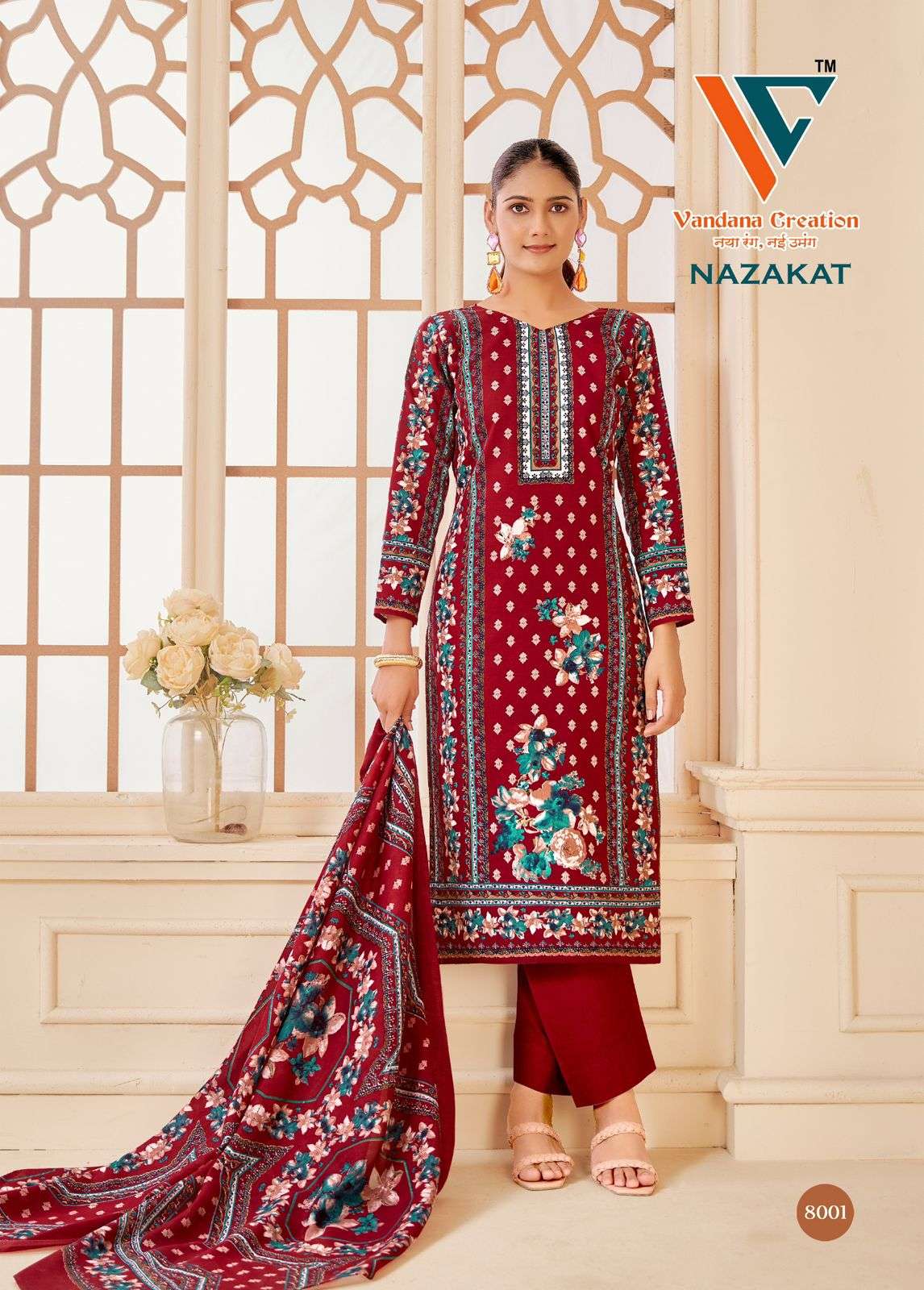 VANDANA‎‎‎‎ CREATION NAZAKAT VOL 8 COTTON DIGITAL PRINT SUIT