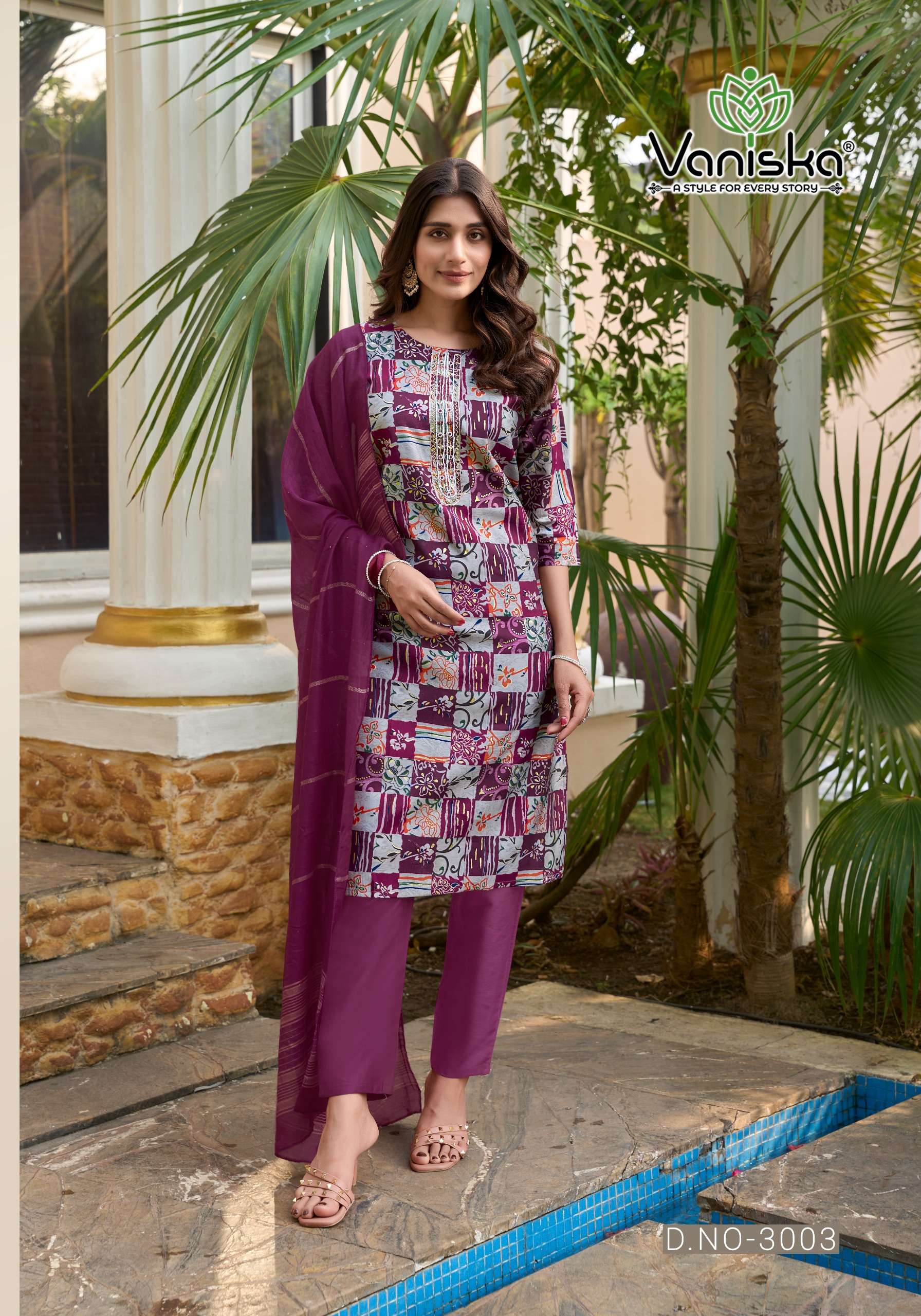 VANISKA FESTIVAL VOL 3 STRAIGHT KURTI WITH PANT &  DUPATTA SET