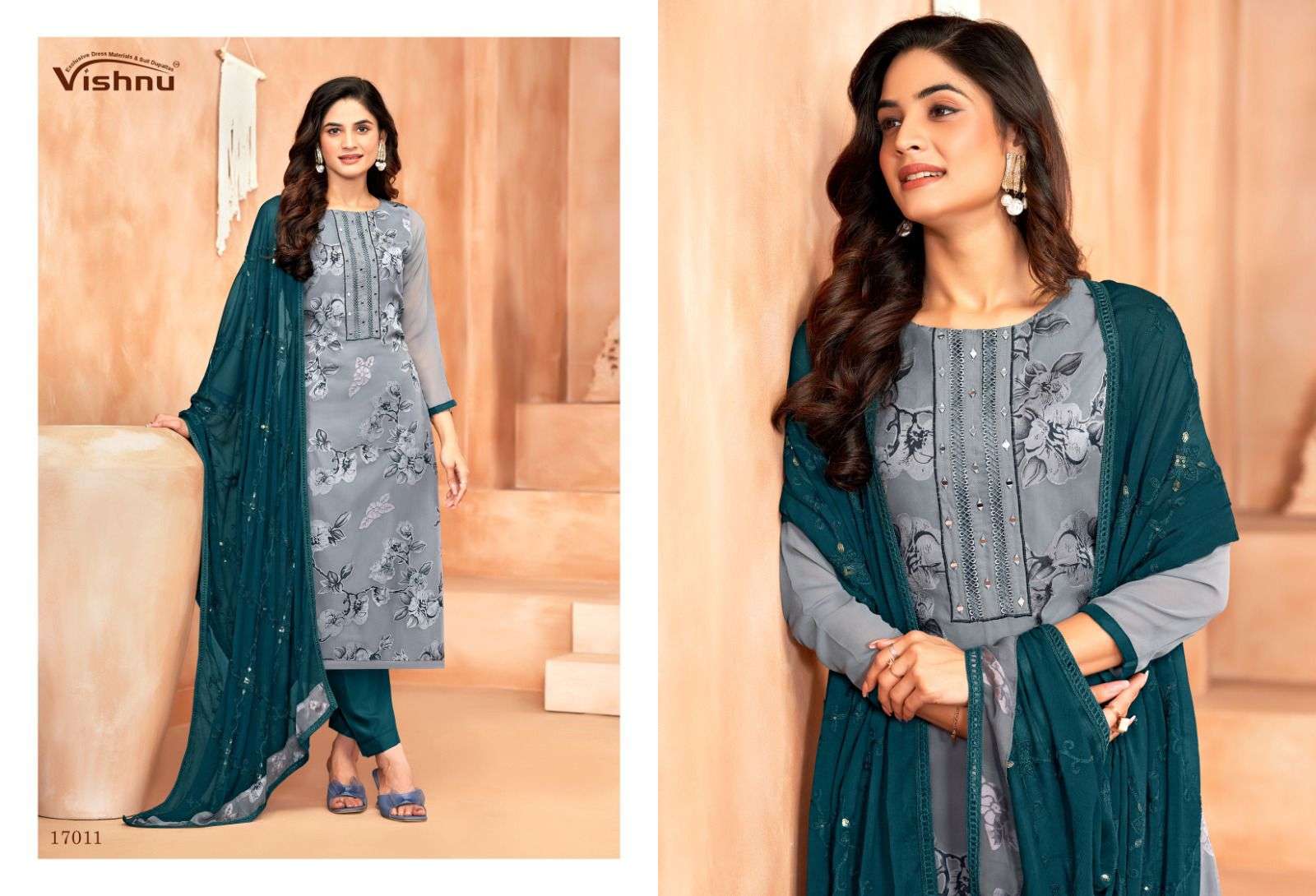 VISHNU IMPEX LIBBAS GEORGETTE FANCY WORKS LADIES SUIT