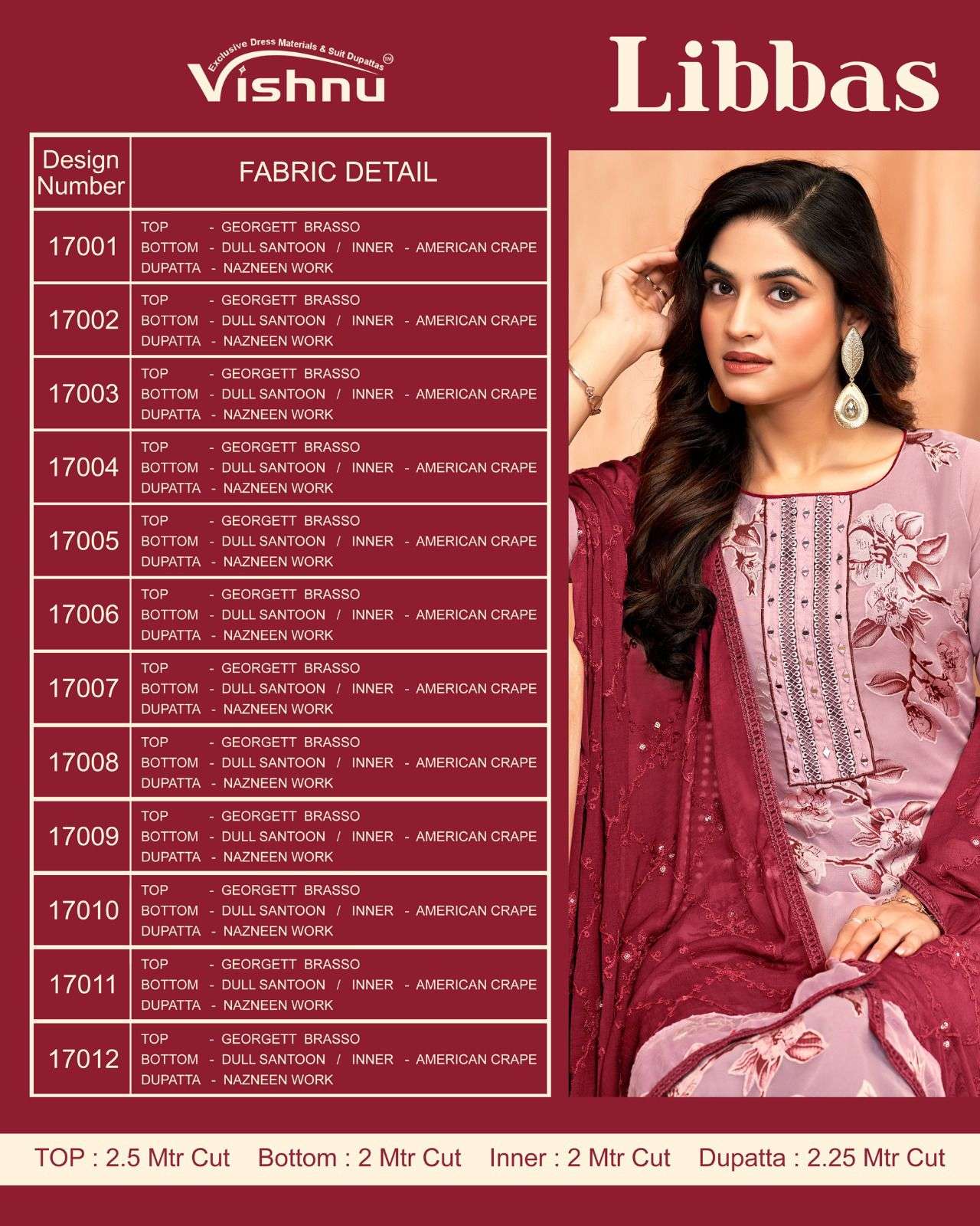 VISHNU IMPEX LIBBAS GEORGETTE FANCY WORKS LADIES SUIT