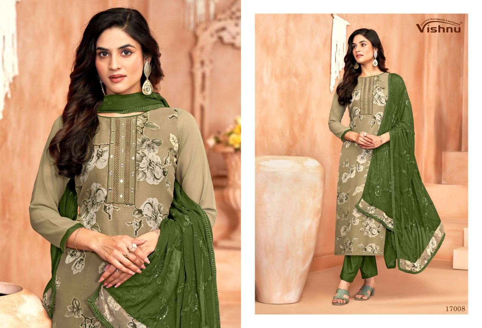 VISHNU IMPEX LIBBAS GEORGETTE FANCY WORKS LADIES SUIT