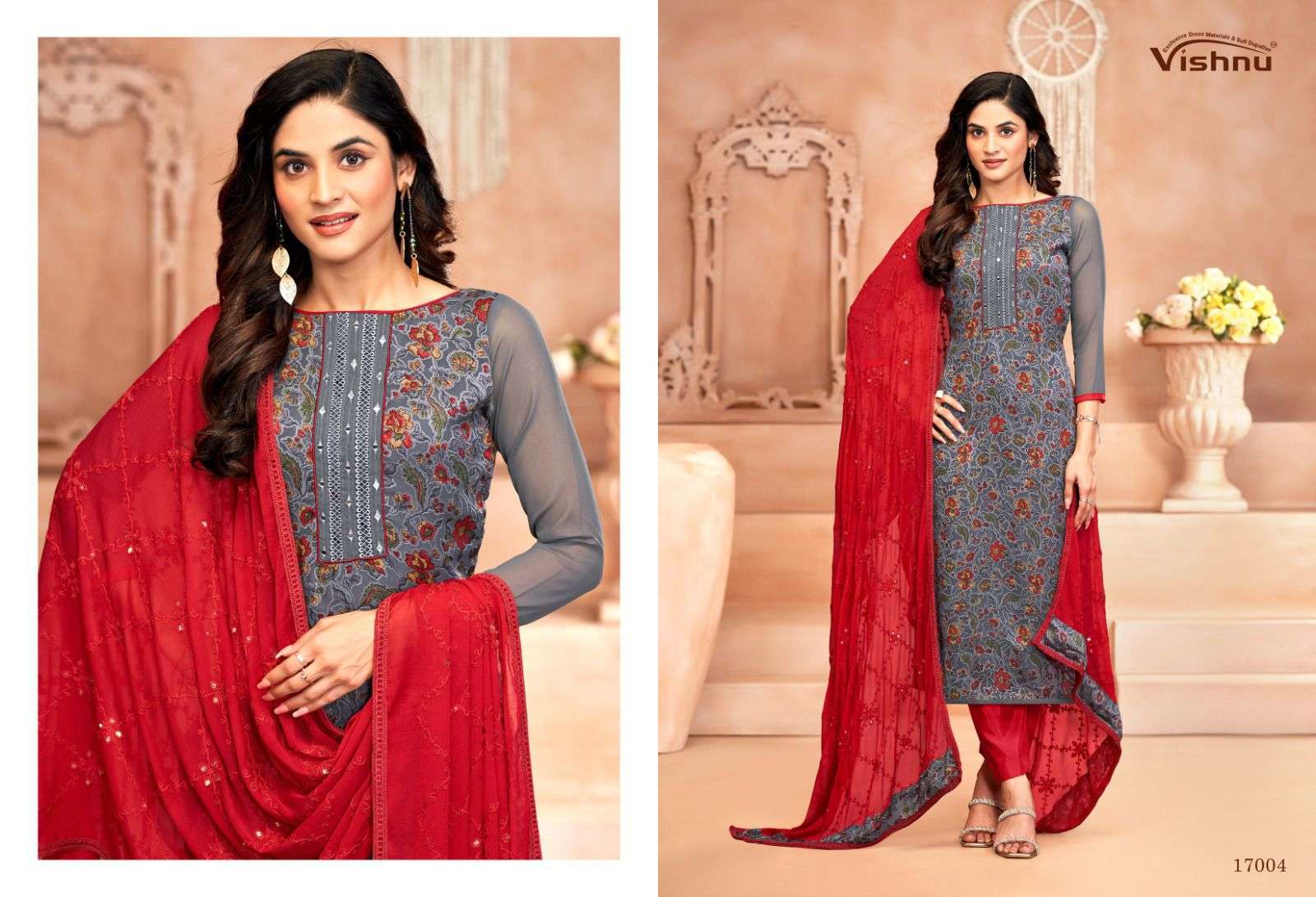 VISHNU IMPEX LIBBAS GEORGETTE FANCY WORKS LADIES SUIT