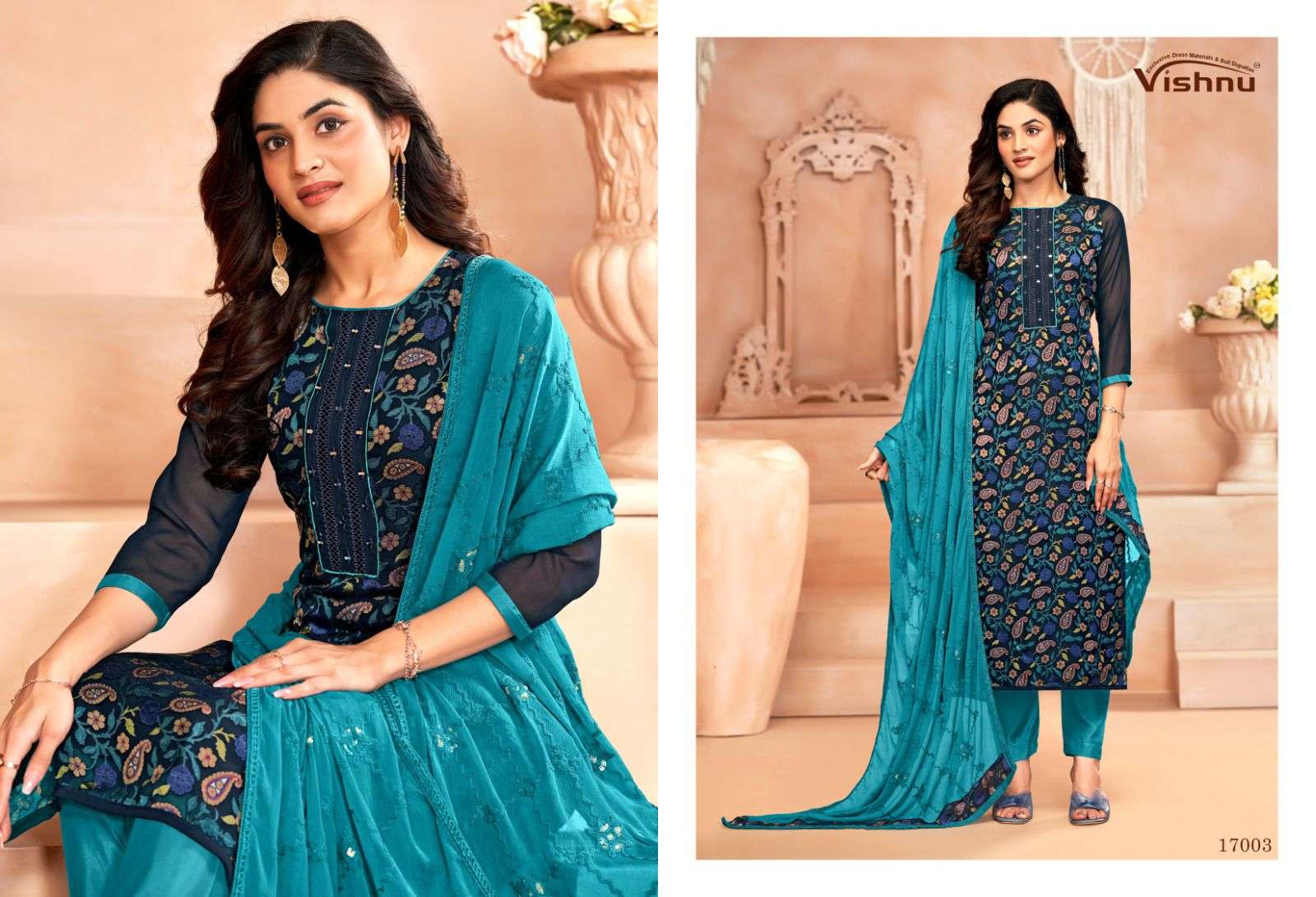 VISHNU IMPEX LIBBAS GEORGETTE FANCY WORKS LADIES SUIT