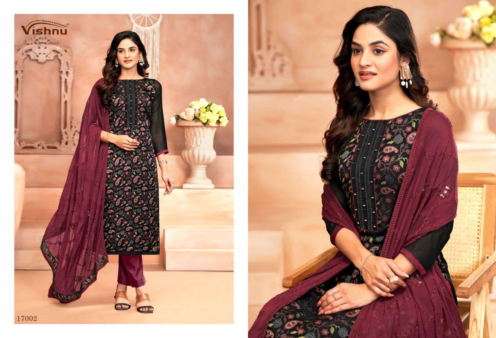 VISHNU IMPEX LIBBAS GEORGETTE FANCY WORKS LADIES SUIT