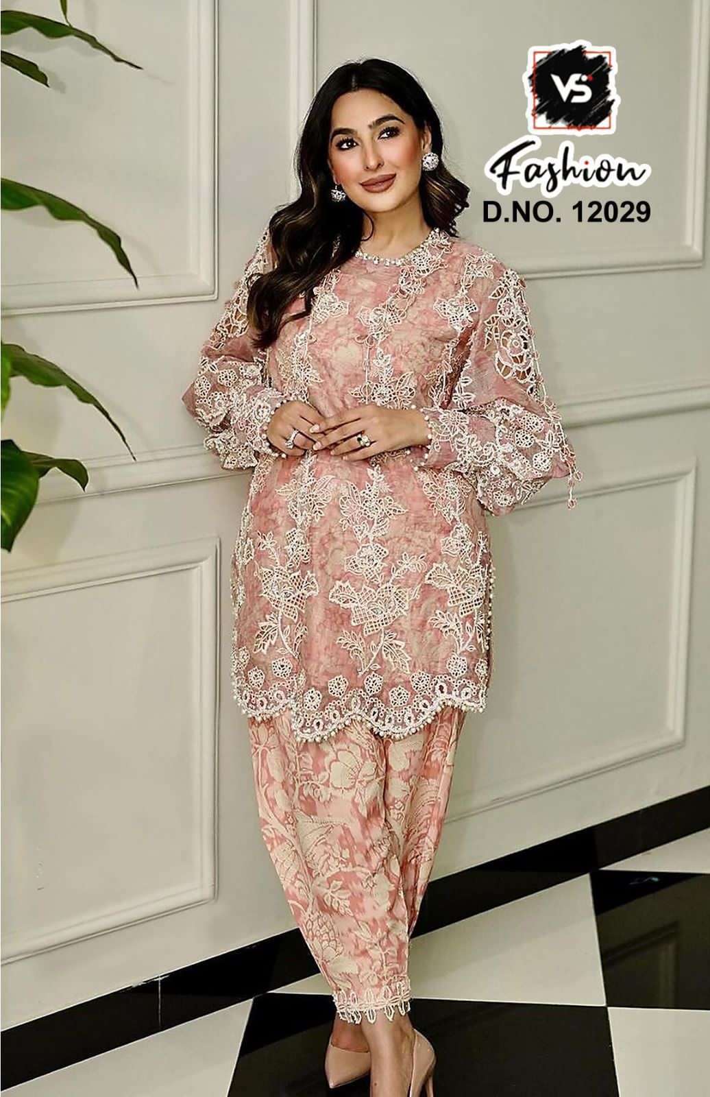 VS FASHION D NO 12029 BEAUTIFUL EMROIDERY DESIGNER PAKISTANI CO-ORD SET