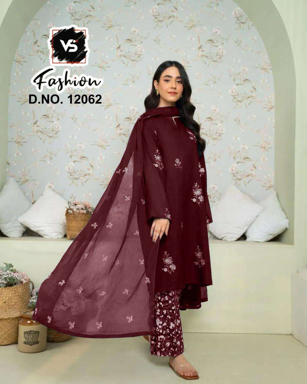 VS FASHION D NO 12062 RAYON HEAVY DESIGNER WORK PAKISTANI SUIT