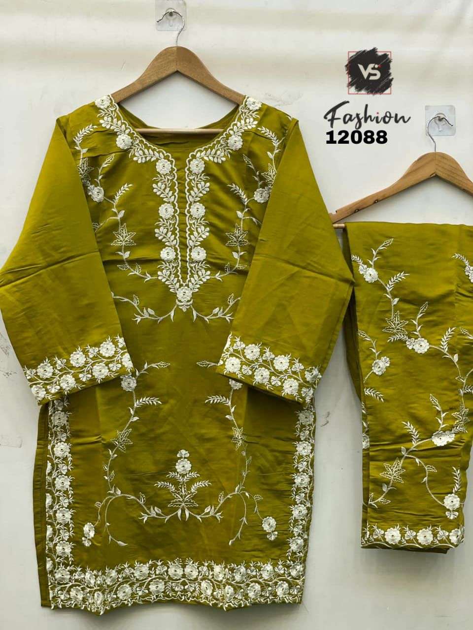 VS FASHION D NO 12088 COTTON FANCY DESIGNER PAKISTANI STYLE CO-ORD SET