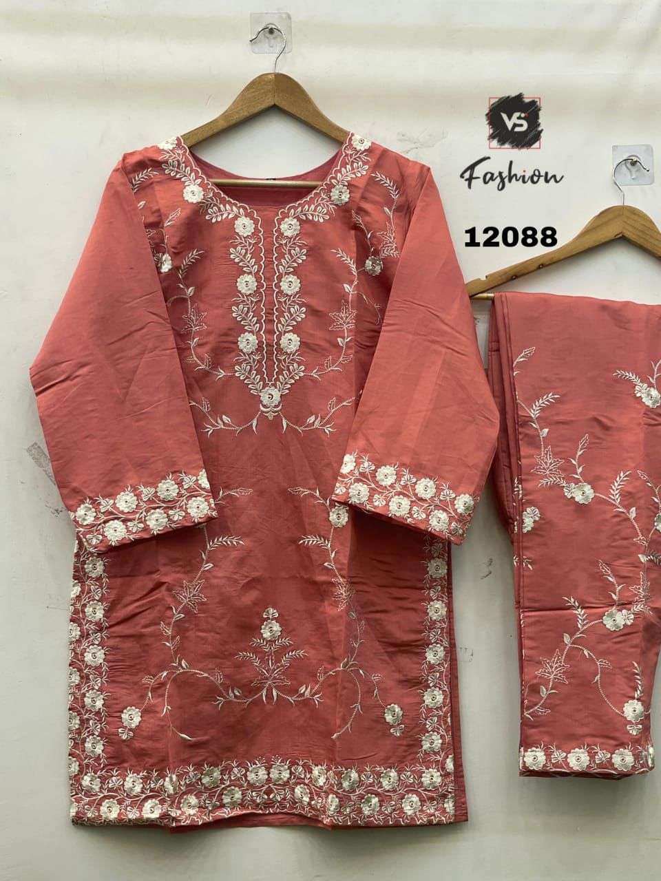 VS FASHION D NO 12088 COTTON FANCY DESIGNER PAKISTANI STYLE CO-ORD SET
