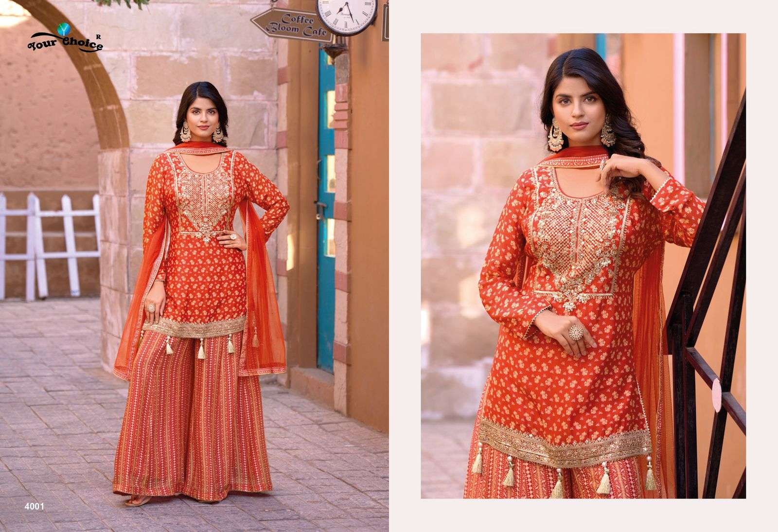 YOUR CHOICE GINNI VOL 4 HEAVY EMBROIDERY DESIGNER SHARARA SUIT