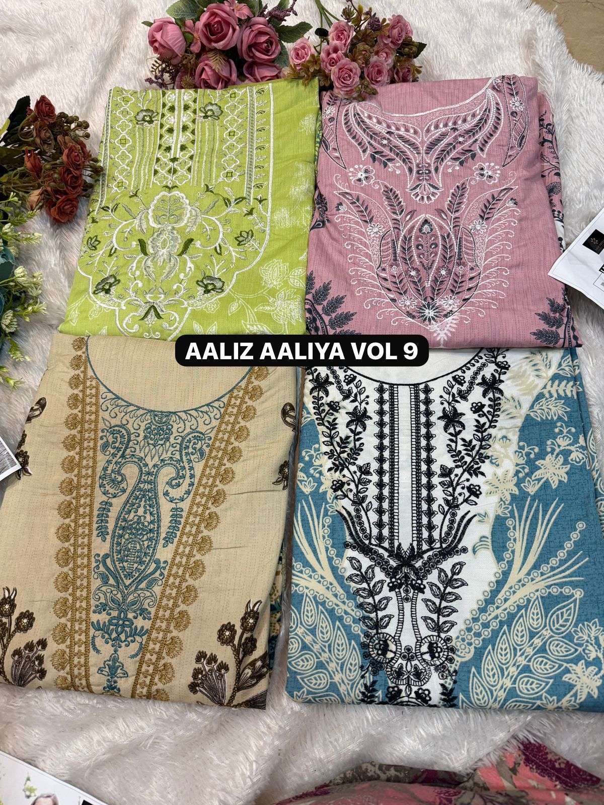 AALIZ PRINTS AALIYA VOL 9 COTTON DIGITAL PRINT WITH NECK WORK SUIT