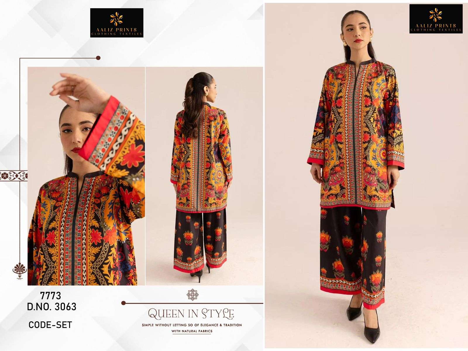 AALIZ PRINTS CODE SET VOL 4 LAWN COTTON PAKISTANI STYLE CO-ORD SET