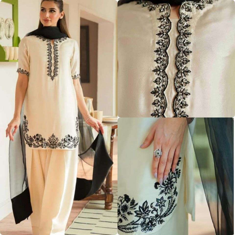 AD 205 FANCY PREETY LOOK DESIGNER LADIES PARTY WEAR SUIT