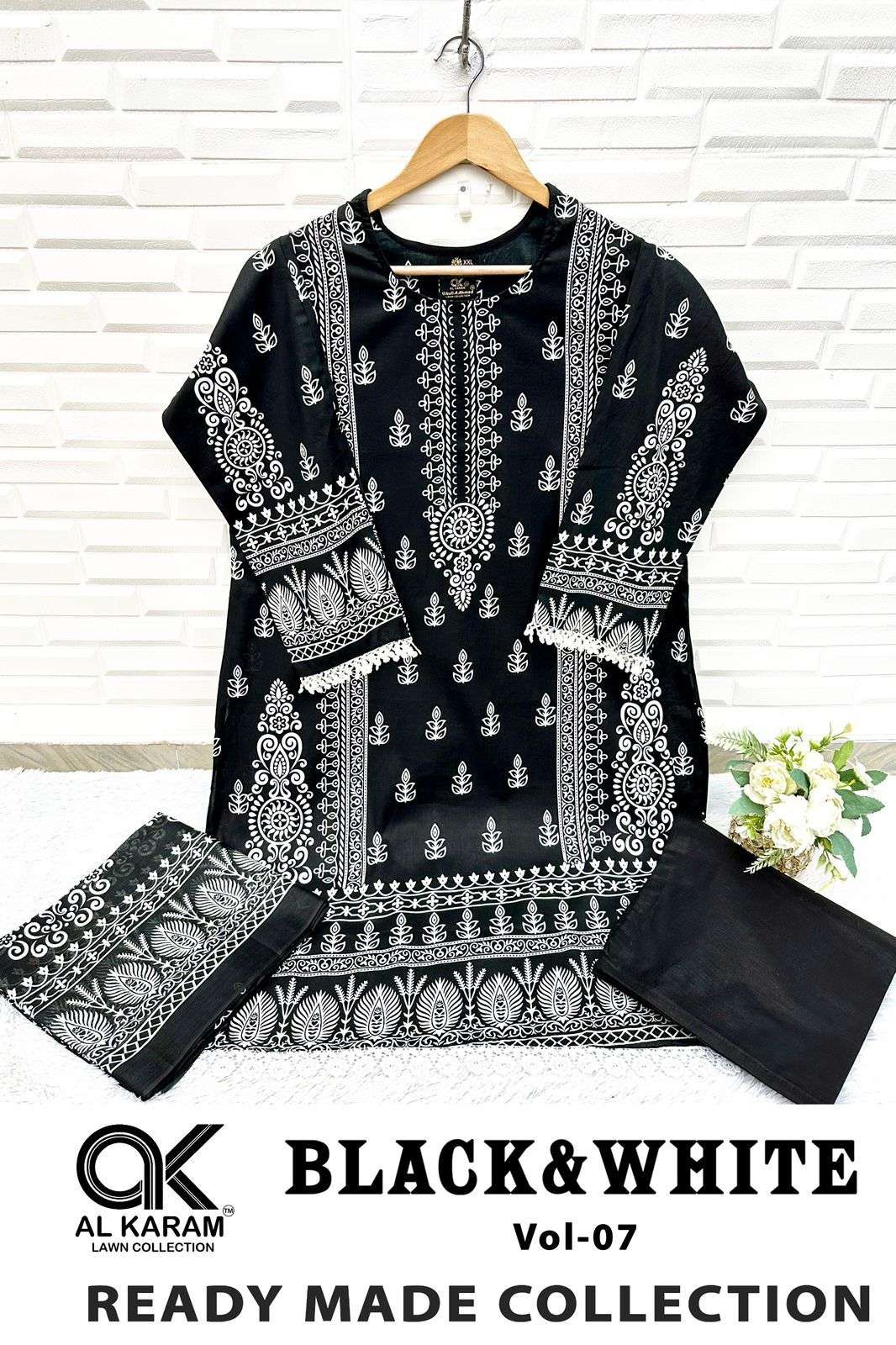 AL KARAM BLACK AND WHITE VOL 7 READY MADE COLLECTION 