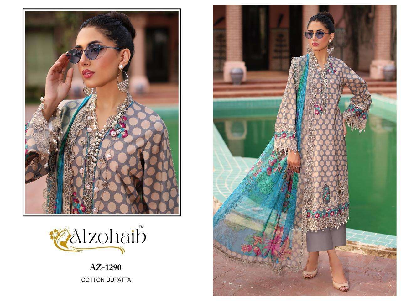 AL ZOHAIB PARISA COTTON PRINT WITH FANCY EMBROIDERY WORK SALWAR KAMEEZ 