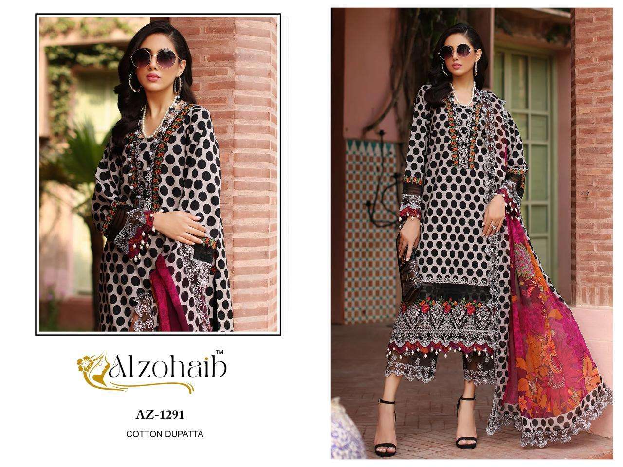 AL ZOHAIB PARISA COTTON PRINT WITH FANCY EMBROIDERY WORK SALWAR KAMEEZ 