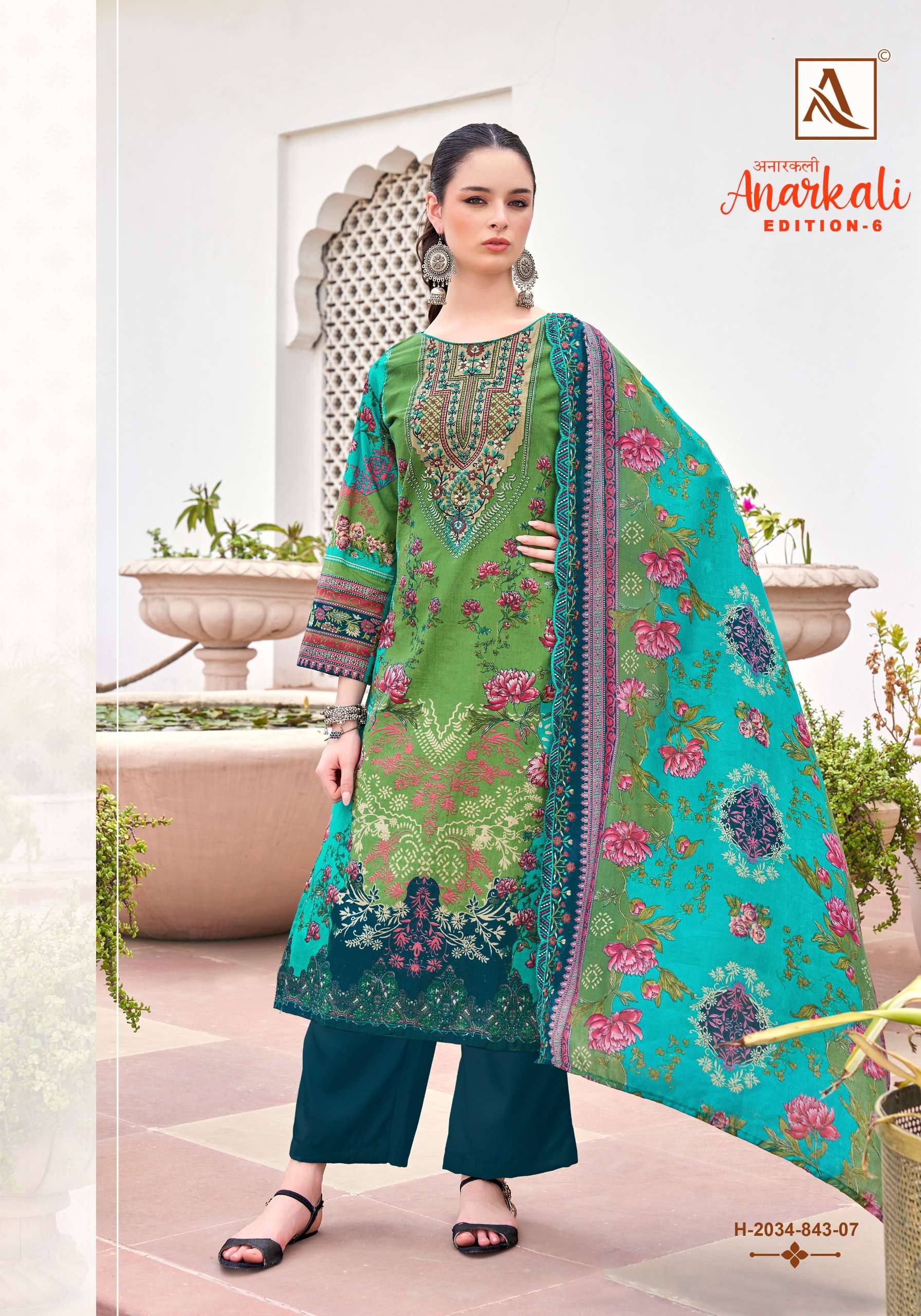 ALOK SUITS ANARKALI VOL 6 COTTON PRINT WITH EMBROIDERY WORK SUIT