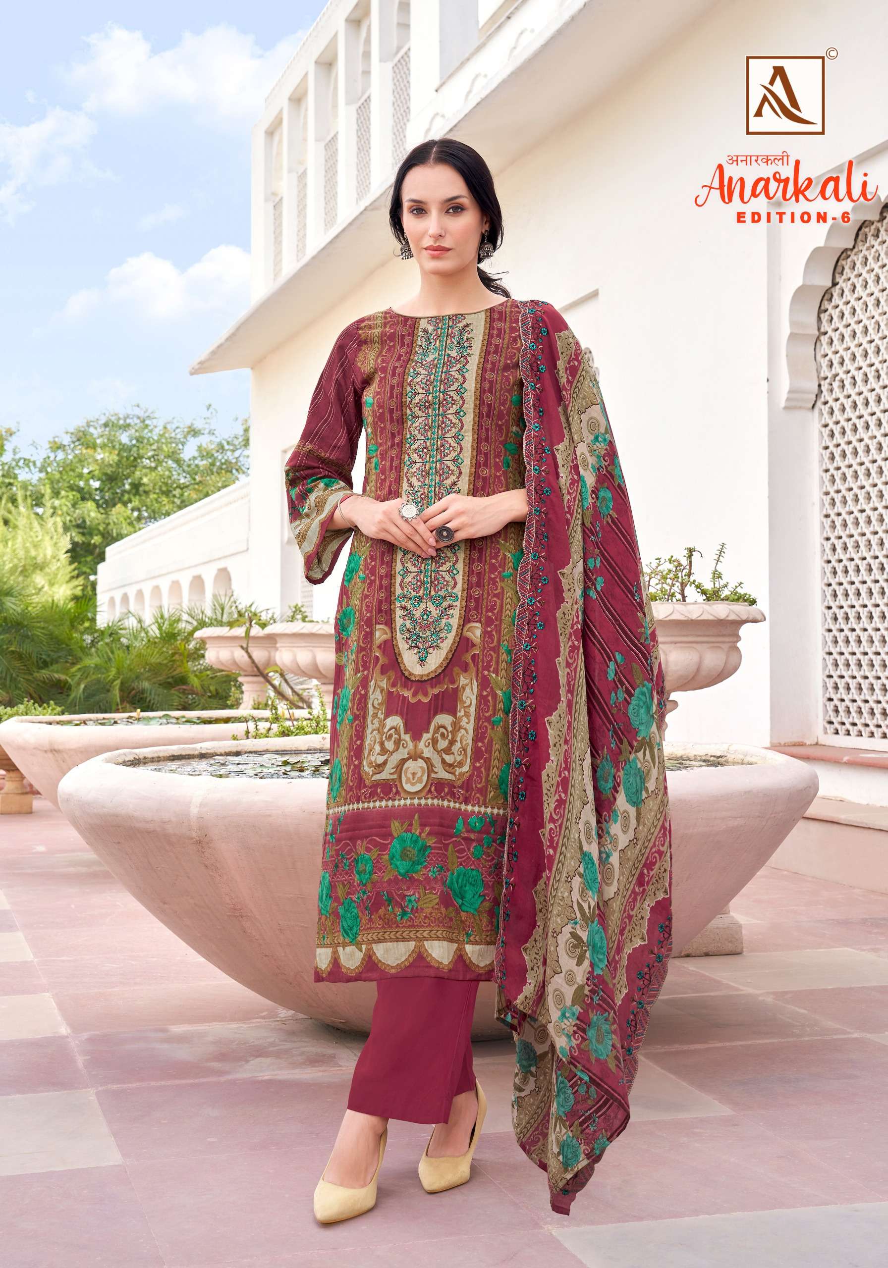 ALOK SUITS ANARKALI VOL 6 COTTON PRINT WITH EMBROIDERY WORK SUIT