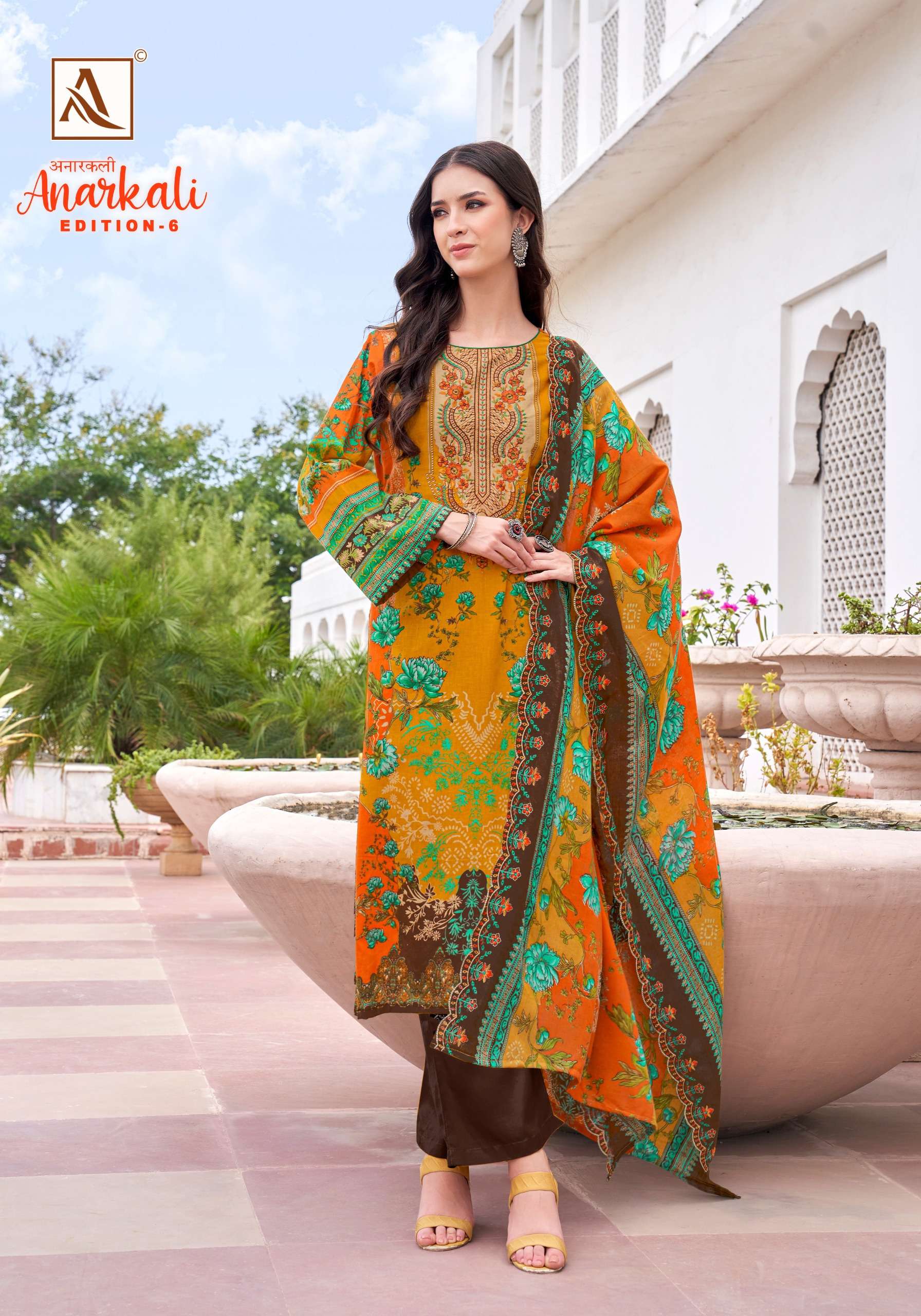 ALOK SUITS ANARKALI VOL 6 COTTON PRINT WITH EMBROIDERY WORK SUIT