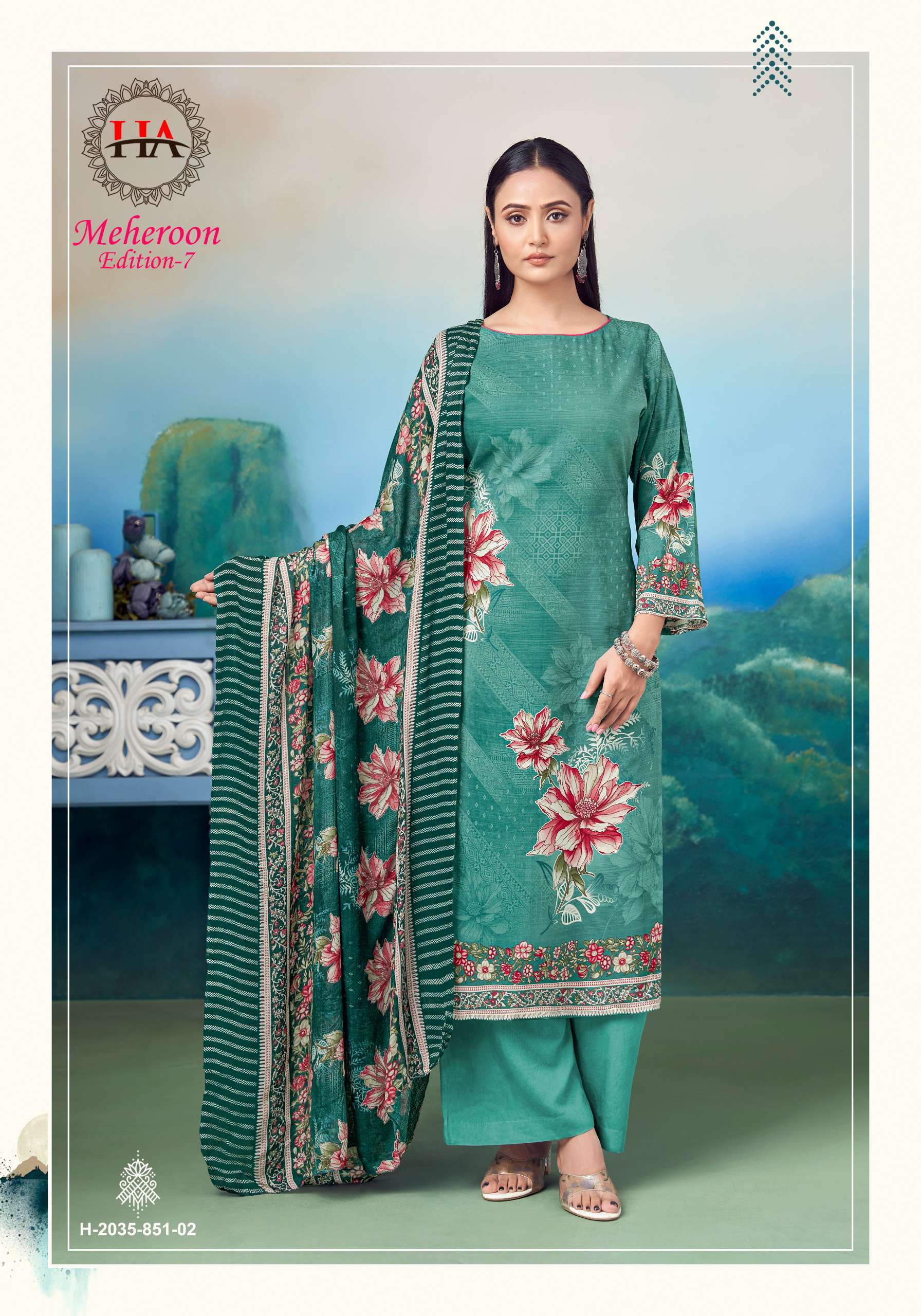 ALOK SUITS MEHEROON EDITION VOL 7 VISCOSE PRINT WITH FANCY WORK SUIT