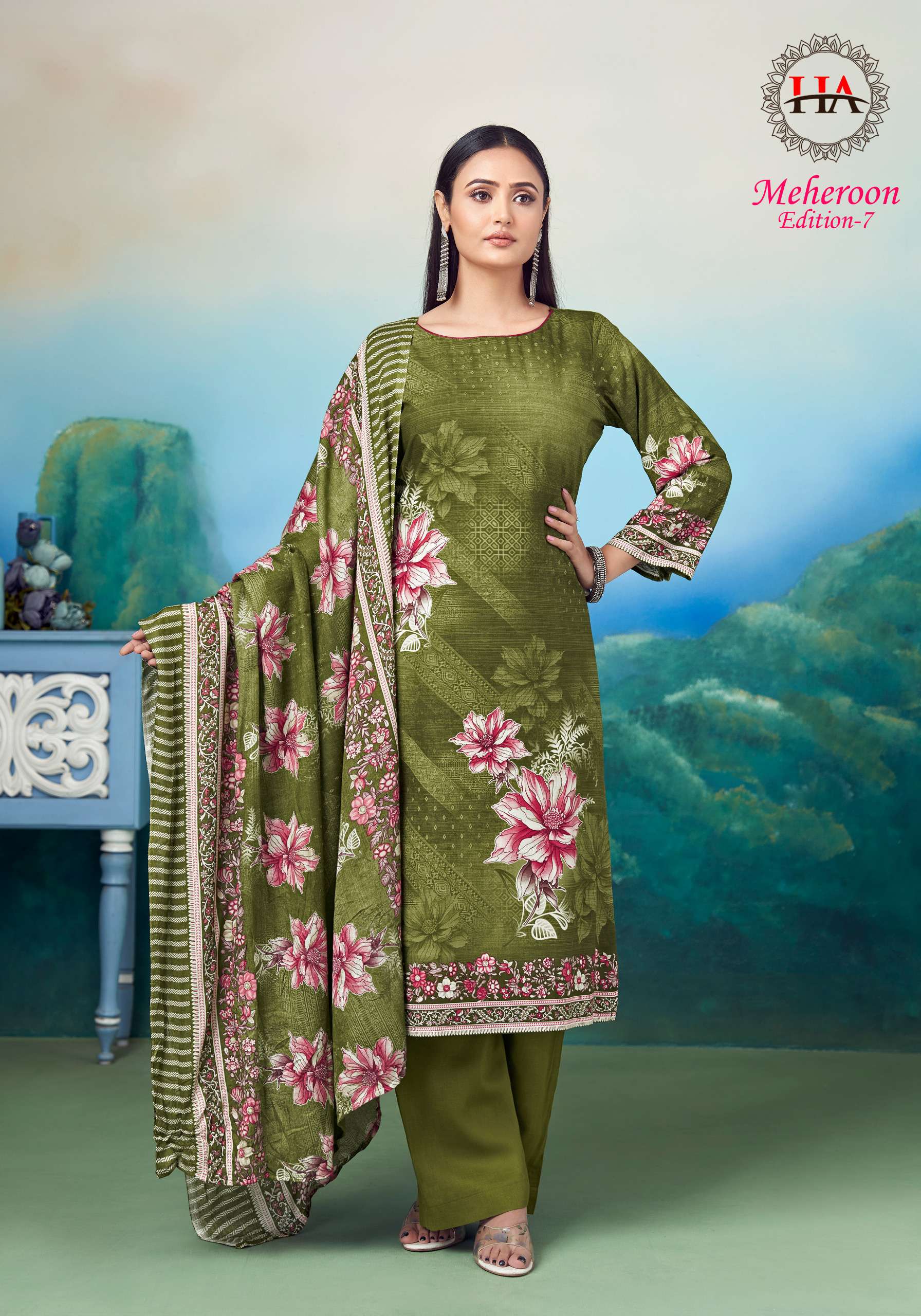 ALOK SUITS MEHEROON EDITION VOL 7 VISCOSE PRINT WITH FANCY WORK SUIT