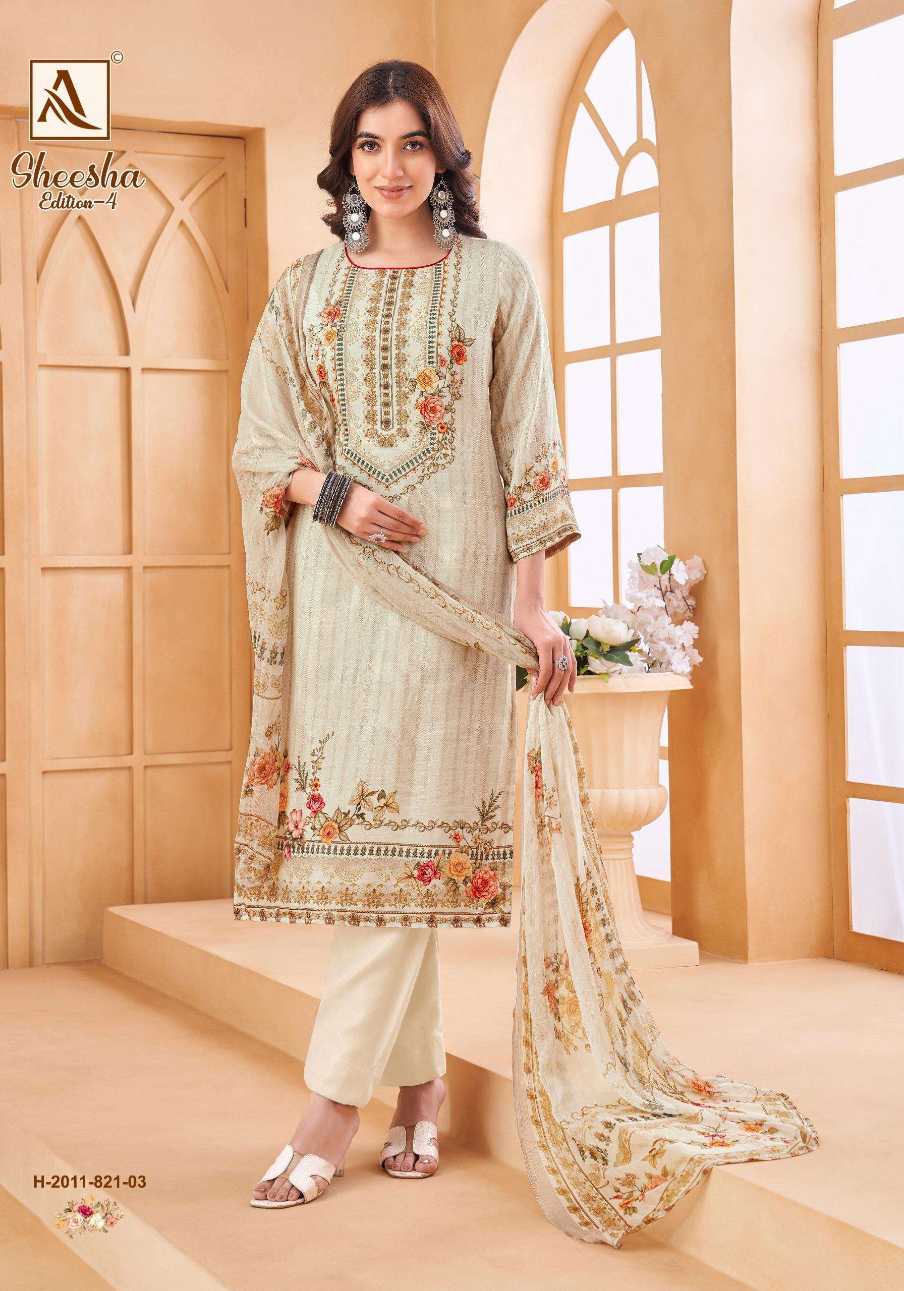 ALOK SUITS SHEESHA VOL 4 VISCOSE EMBROIDERY WORK SUIT